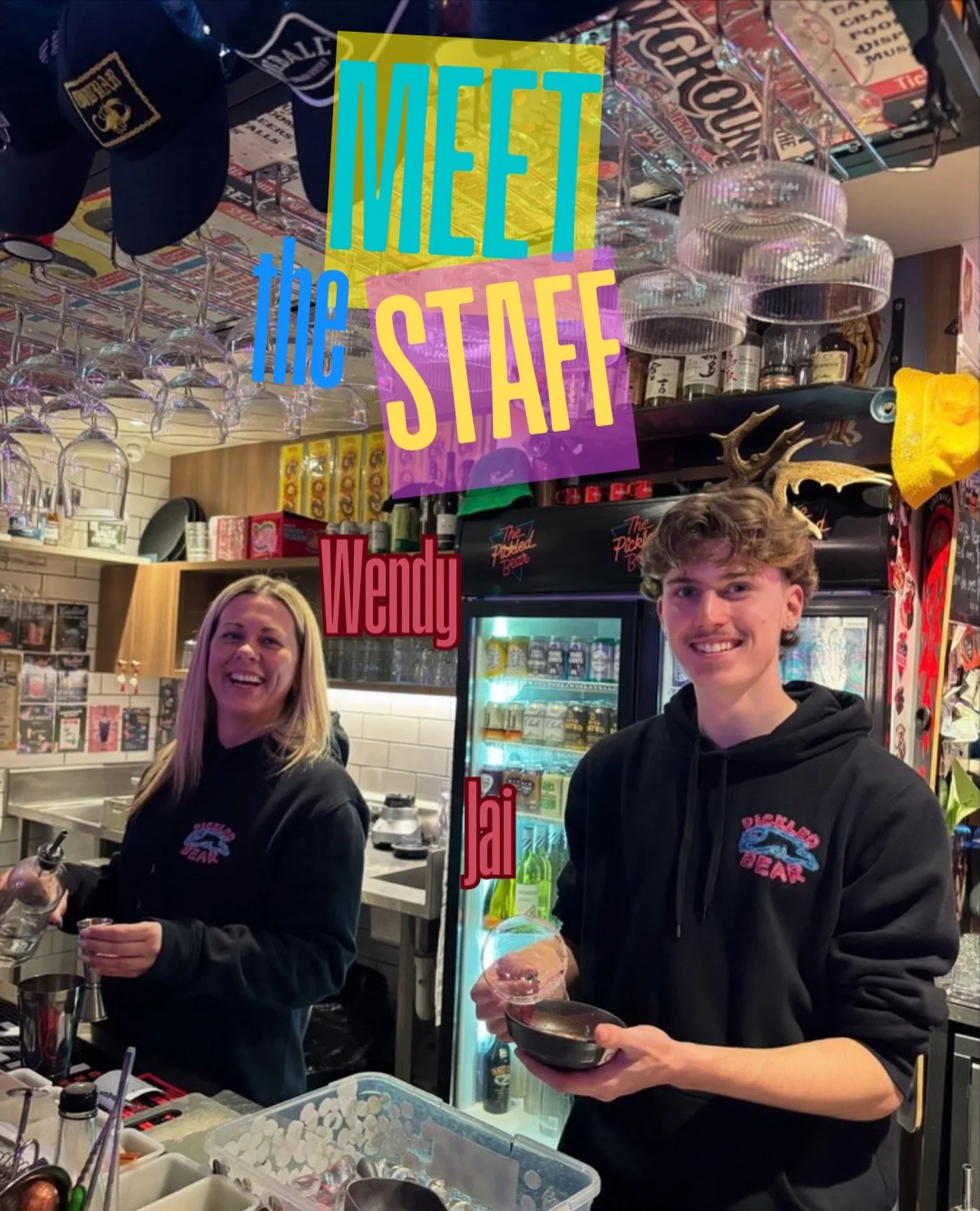 MEET THE STAFF!!!

This week we&rsquo;re shining the spotlight on Jai and Wendy! You&rsquo;ve definitely seen them around the bar before, and if not, you&rsquo;ve definitely have heard them 😉Masters of cocktails, banter, and all-round good vibes.

C