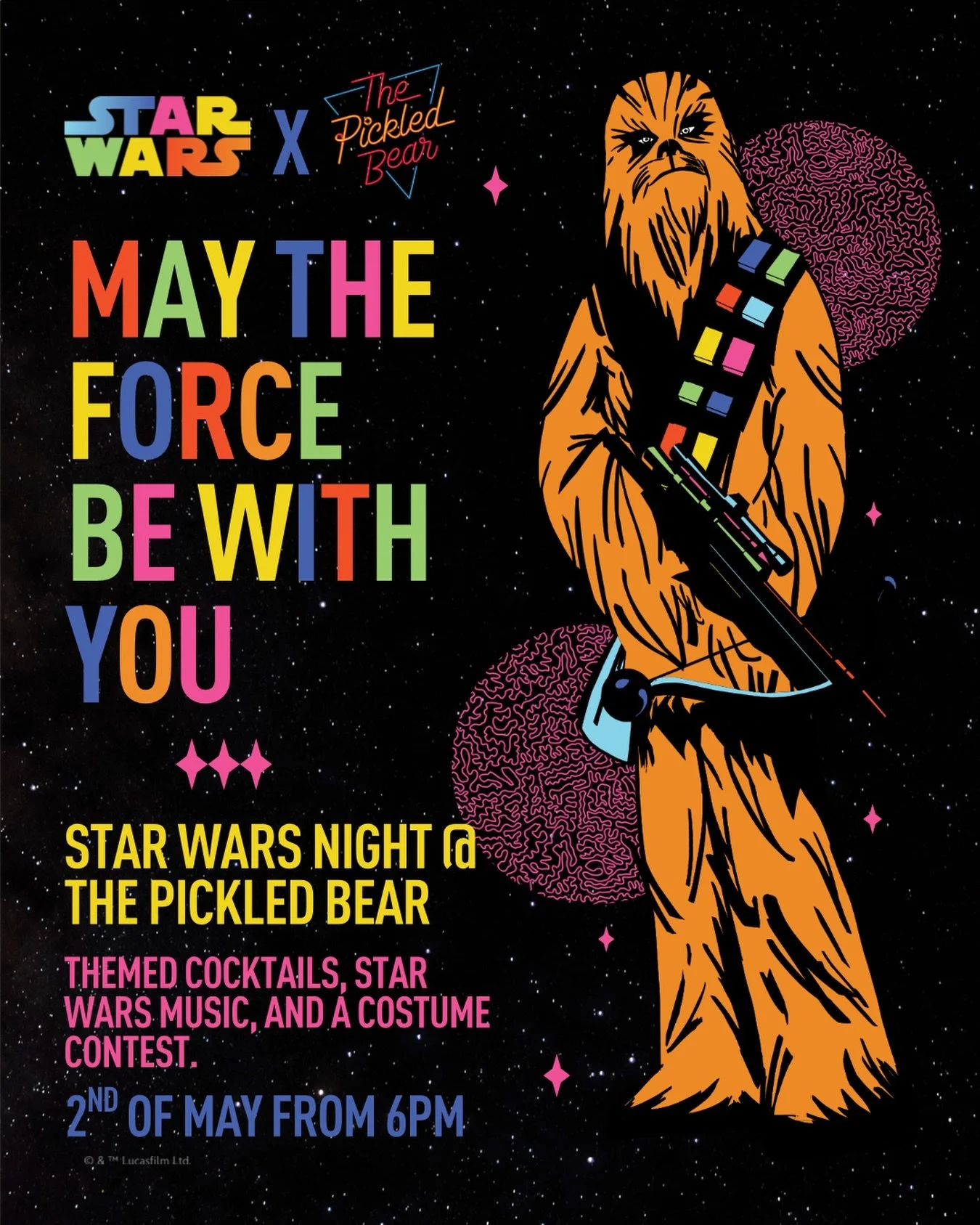 ✨ May the Force be with you&hellip; and your cocktail 🍸

Join us for a galactic night of drinks, music &amp; costumes at Star Wars Night 🚀

2nd May from 6PM. Don&rsquo;t miss it!