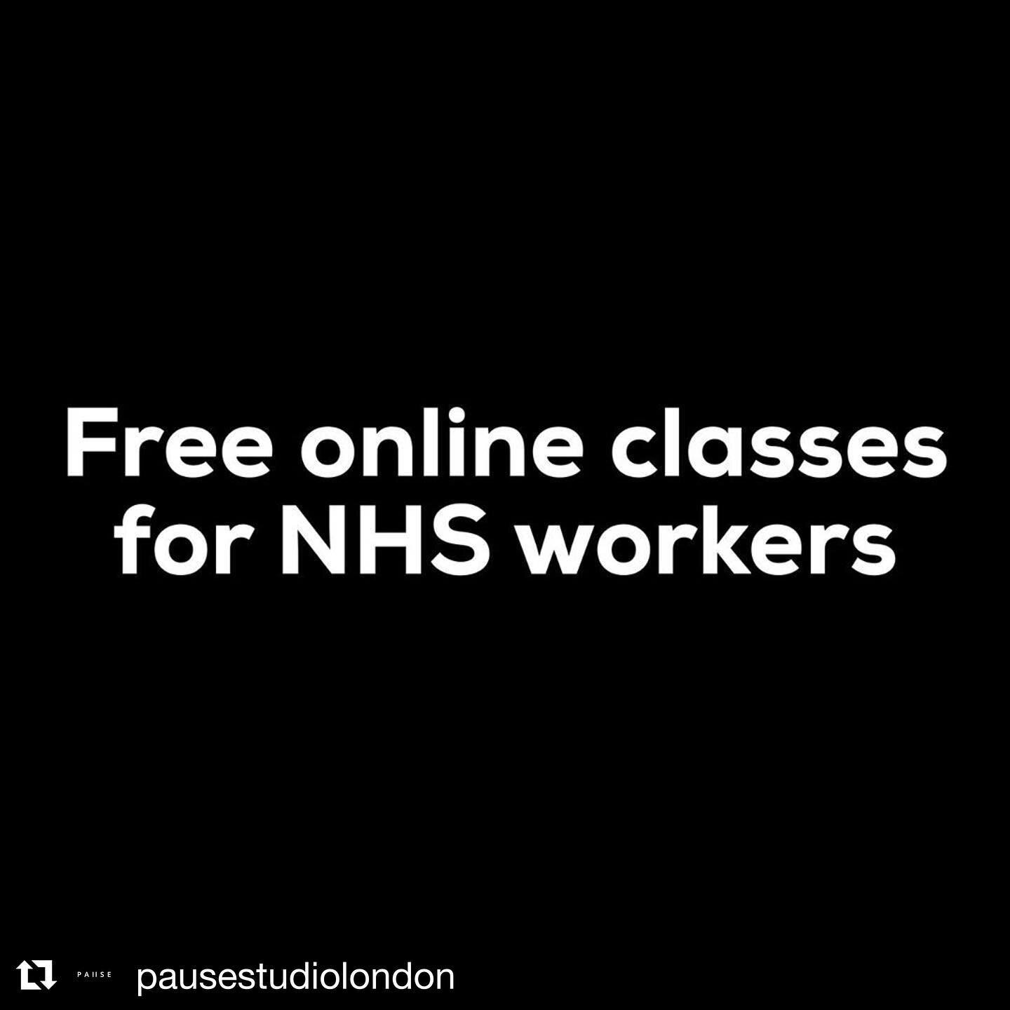 #Repost @pausestudiolondon with @get_repost
・・・
To all the NHS workers out there, thank you, from all of us. We see how hard you&rsquo;re working and what a toll this is taking on your physical and mental wellbeing. If you have the time or the energy