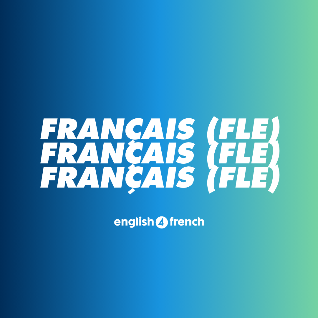 Couverture d'un livre de vocabulaire avec le titre 'Français (FLE)' et la traduction 'english to french'