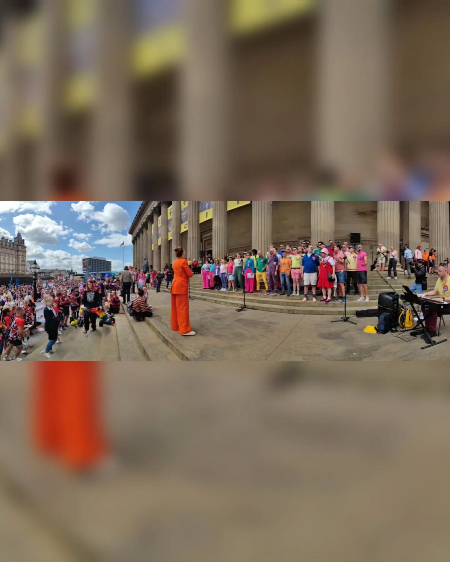 A fabulous weekend performing in Liverpool pride with @pinksingers and a fantastic opportunity to whack out the orange suit 🌈🍊🌈