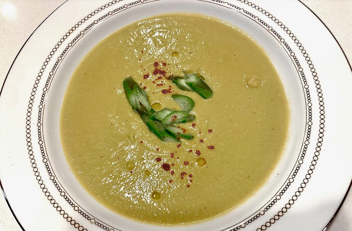 cream of asparagus soup (vegetarian + low sodium)