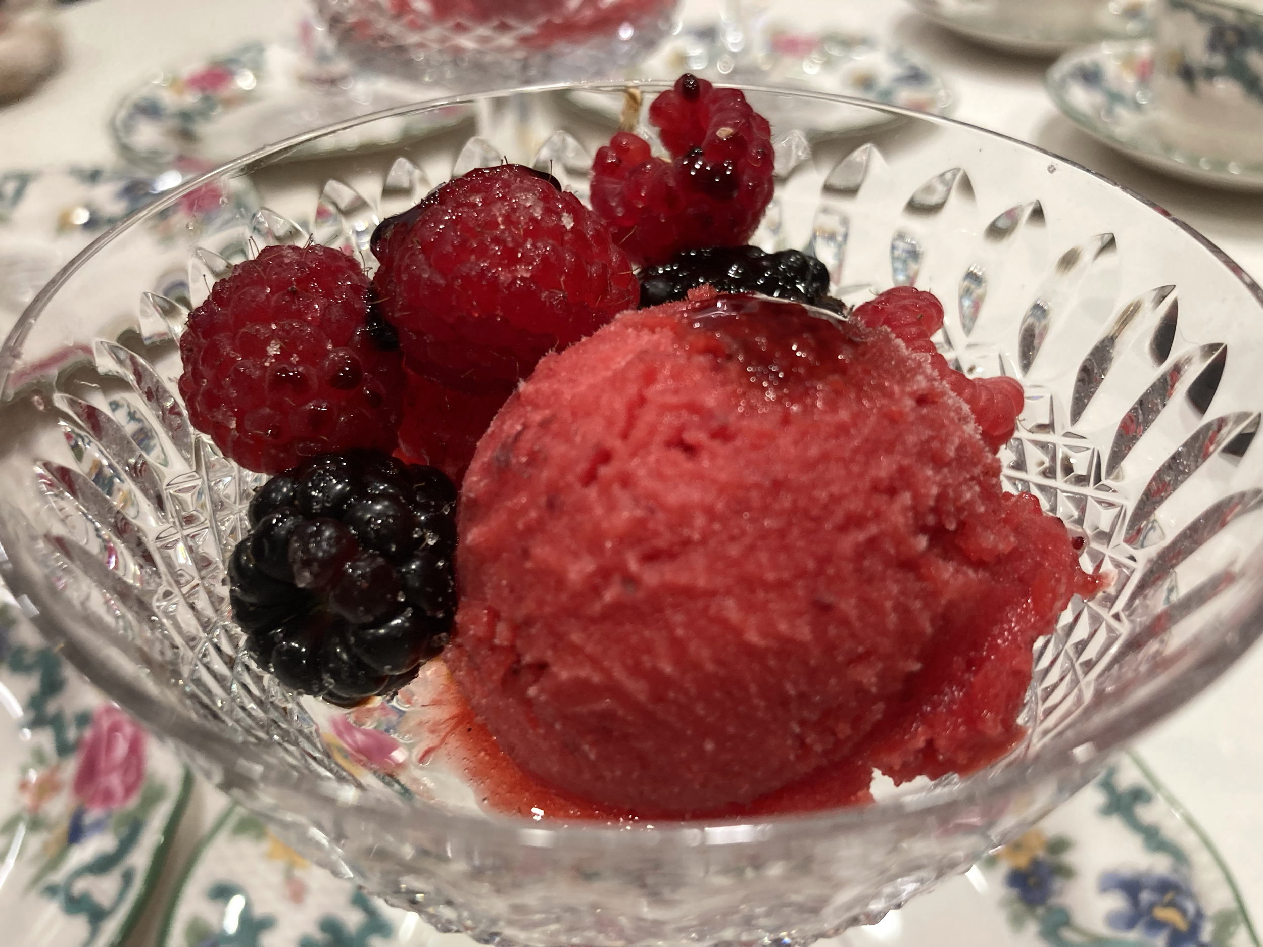raspberry sorbet with berries and aged balsamic (vegan +gf+ low sodium)