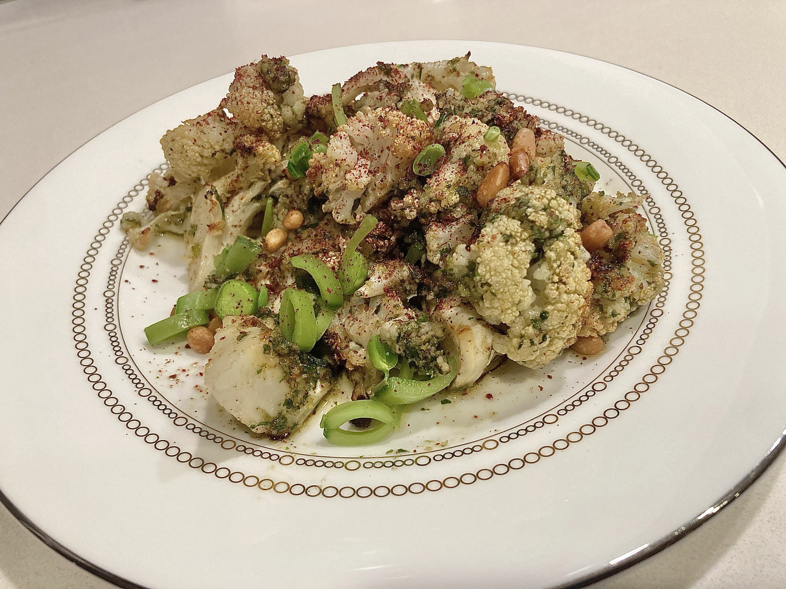 roasted cauliflower with tahini and sumac (vegan +gf+ low sodium)