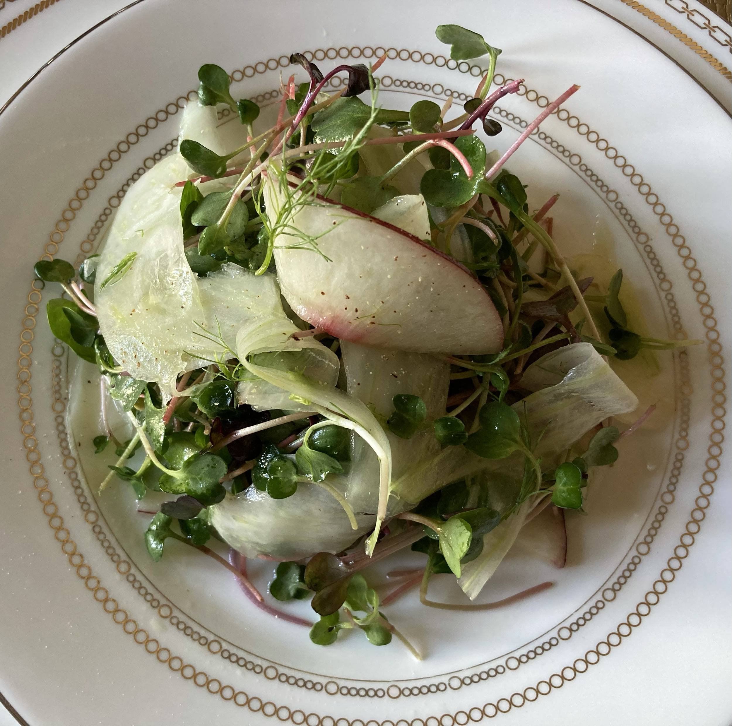 stone fruit shaved fennel and local micro greens 