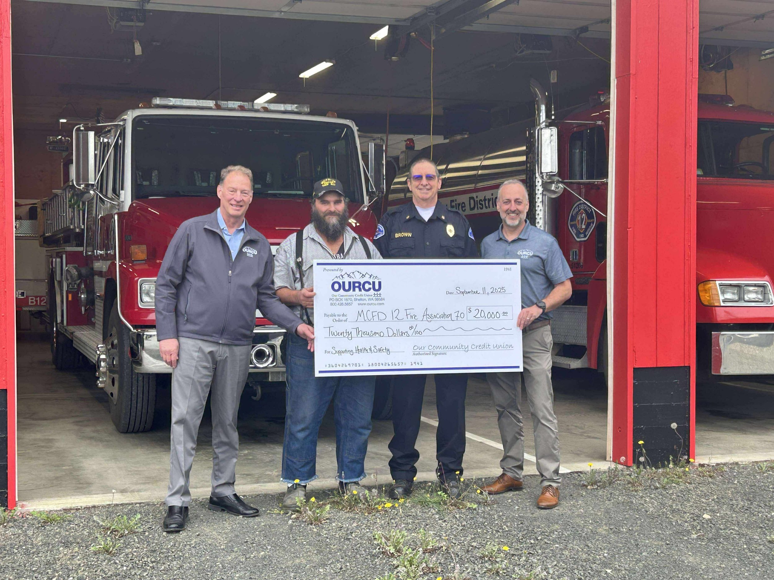 Community Donation for emergency service providers in Matlock community.