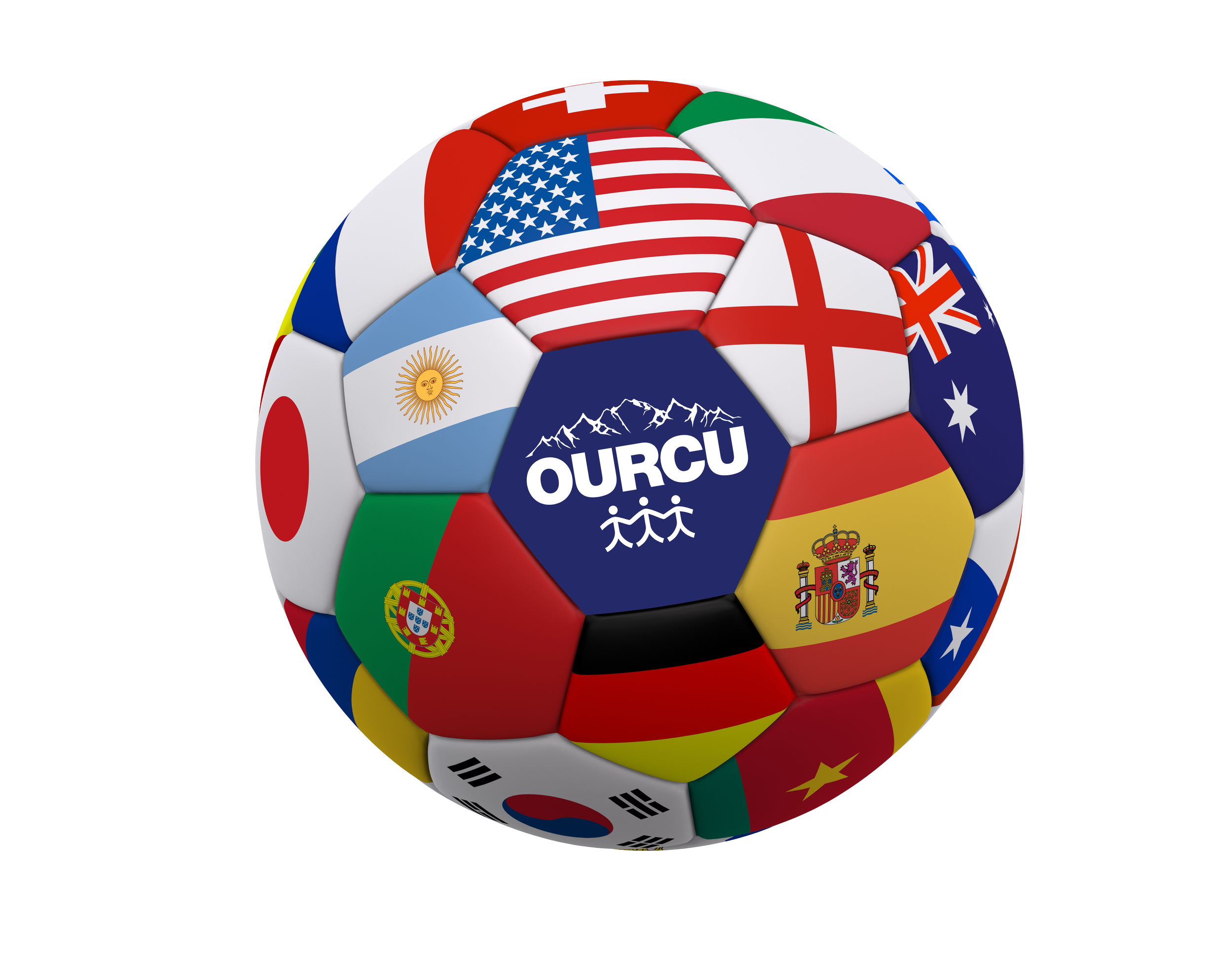 World Cup Soccer Ball with OURCU logo