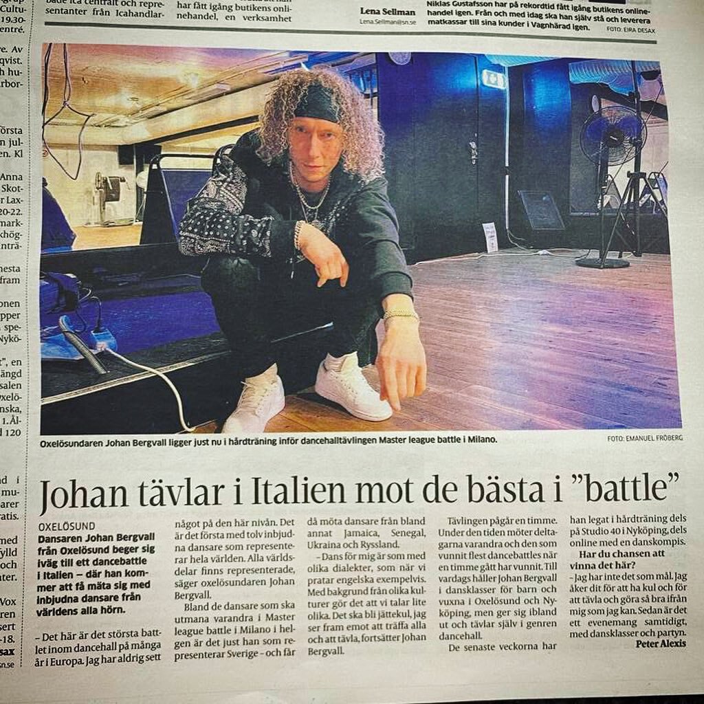 In the newspaper📰 Master League Battle in Milano, Italy 🇮🇹

@snnyheter
@dancehall.milano 

Thank you @studio40nykoping