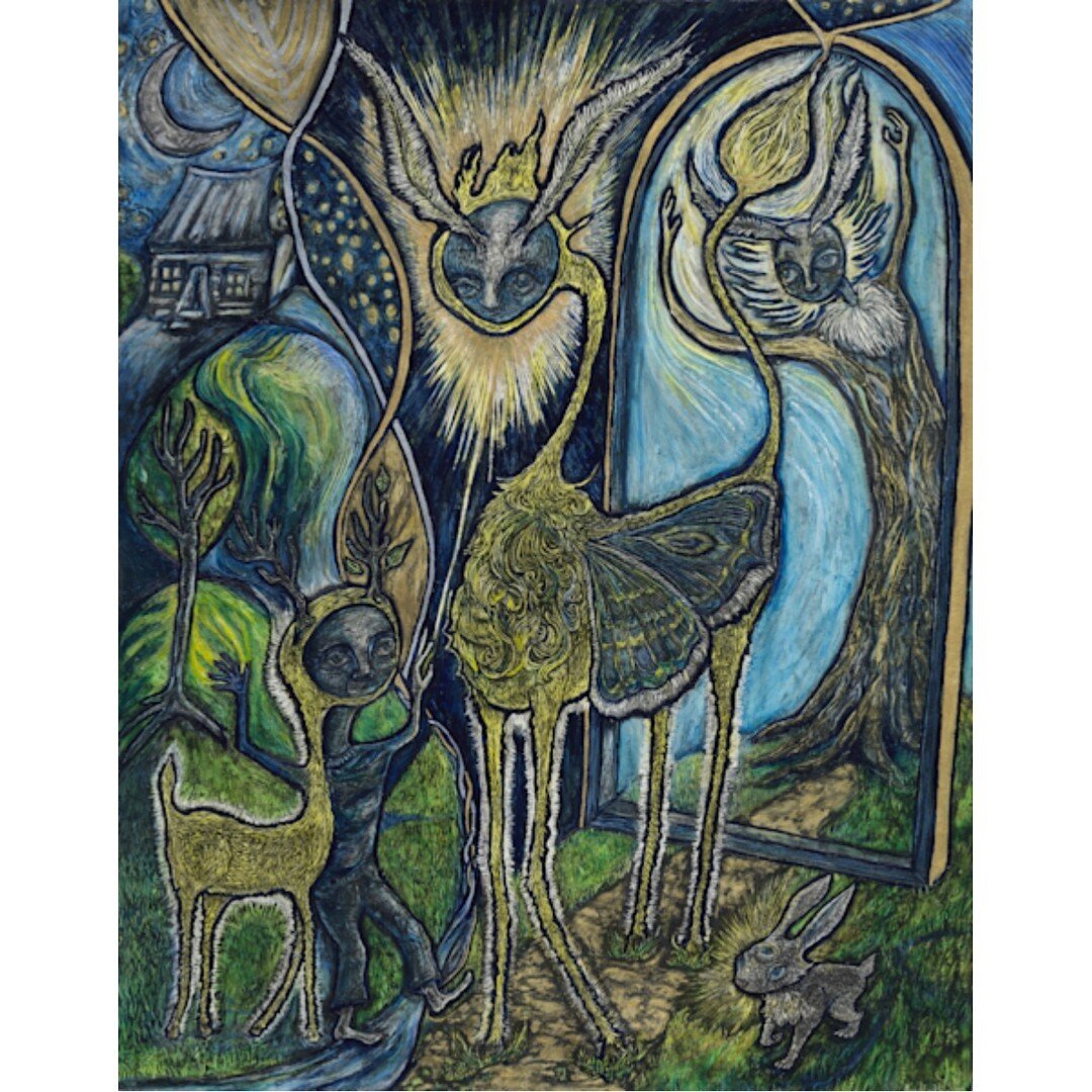 This piece continually gets the most views on my site and is my #ArtworkoftheWeek! This is &ldquo;Meeting Fate On The Path&rdquo;. 

I have this mythical story in my inner reality about a young boy who discovers he is a harbinger of Fate. How would