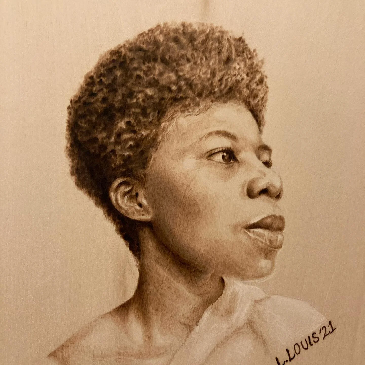 Happy Juneteenth y&rsquo;all!!! ✊🏿

Come celebrate today at the @westorangeartscouncil 4-7pm! Art show, live music and laughs!
#juneteenth #artshow #woodburning #woodburningartist #selfportrait #pyrography #pyrographyart #burn #woodart #wallart #exh