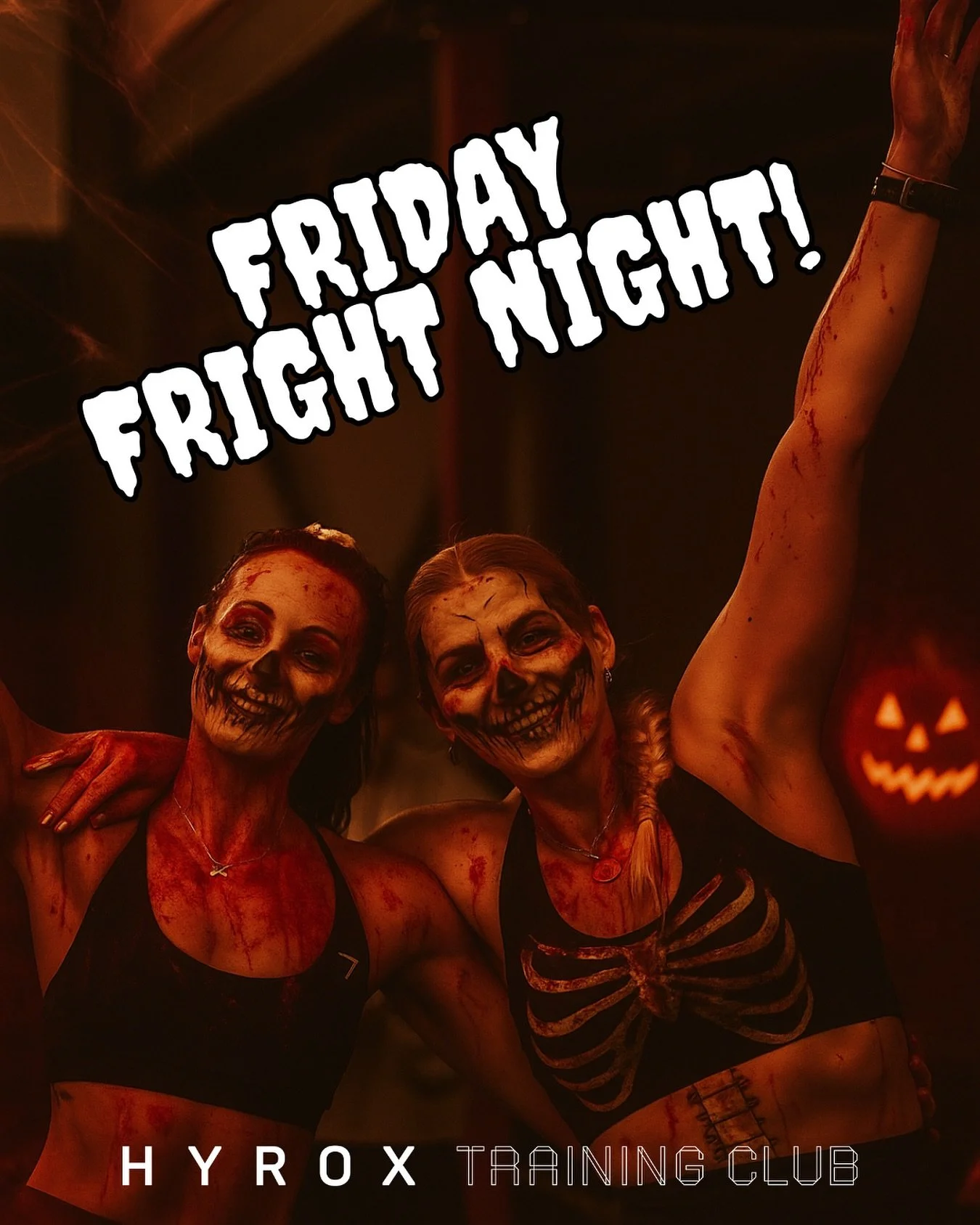 🎃Hyrox Halloween Special🎃

Join us Friday 31st for a spooky hyrox workout👻

Best dressed wins a prize👹

🕰️ 5:30pm, 31st October