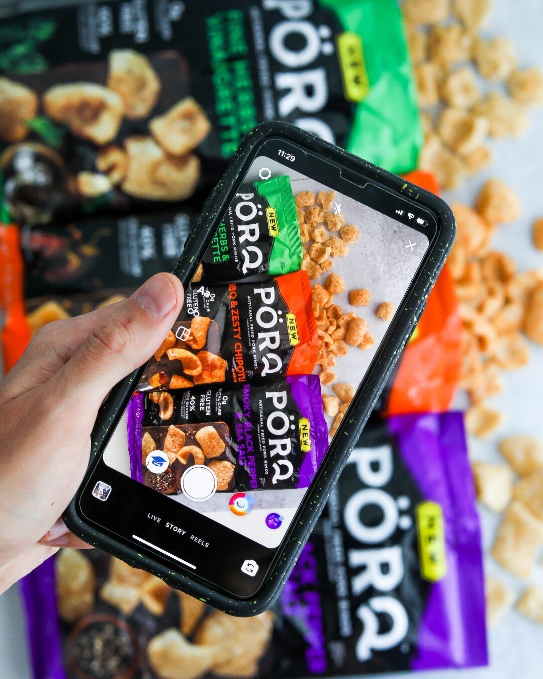 You know the drill - phone eats first 🤳
If you like showing off your favorite snack like us, be sure to tag us in your photos and stories. We just might feature you on our page! 😉 #PORQSnacks