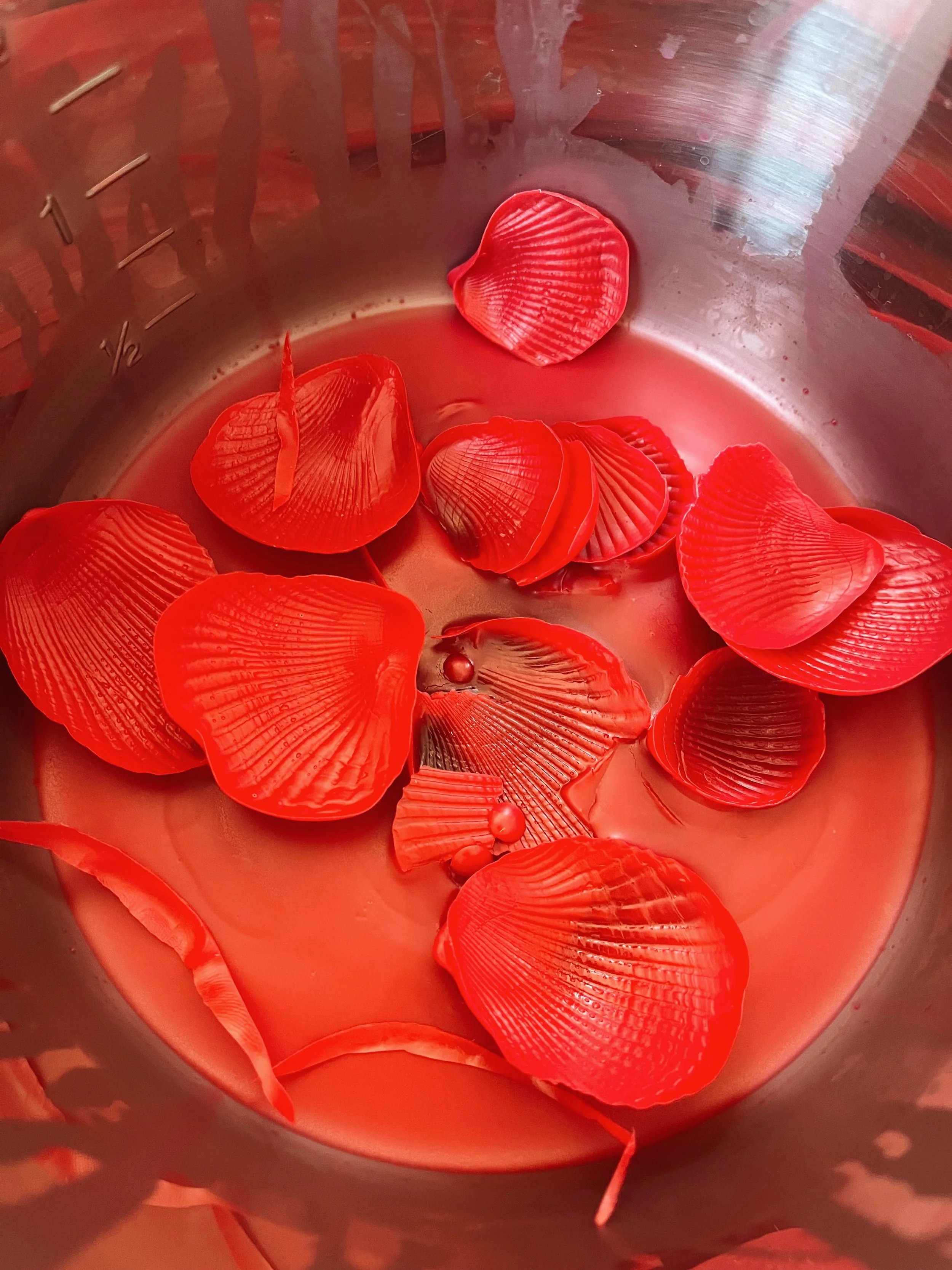 Wax Imprint Studies, 2026 – inside-out seahells created in liquid wax for lost-wax casting