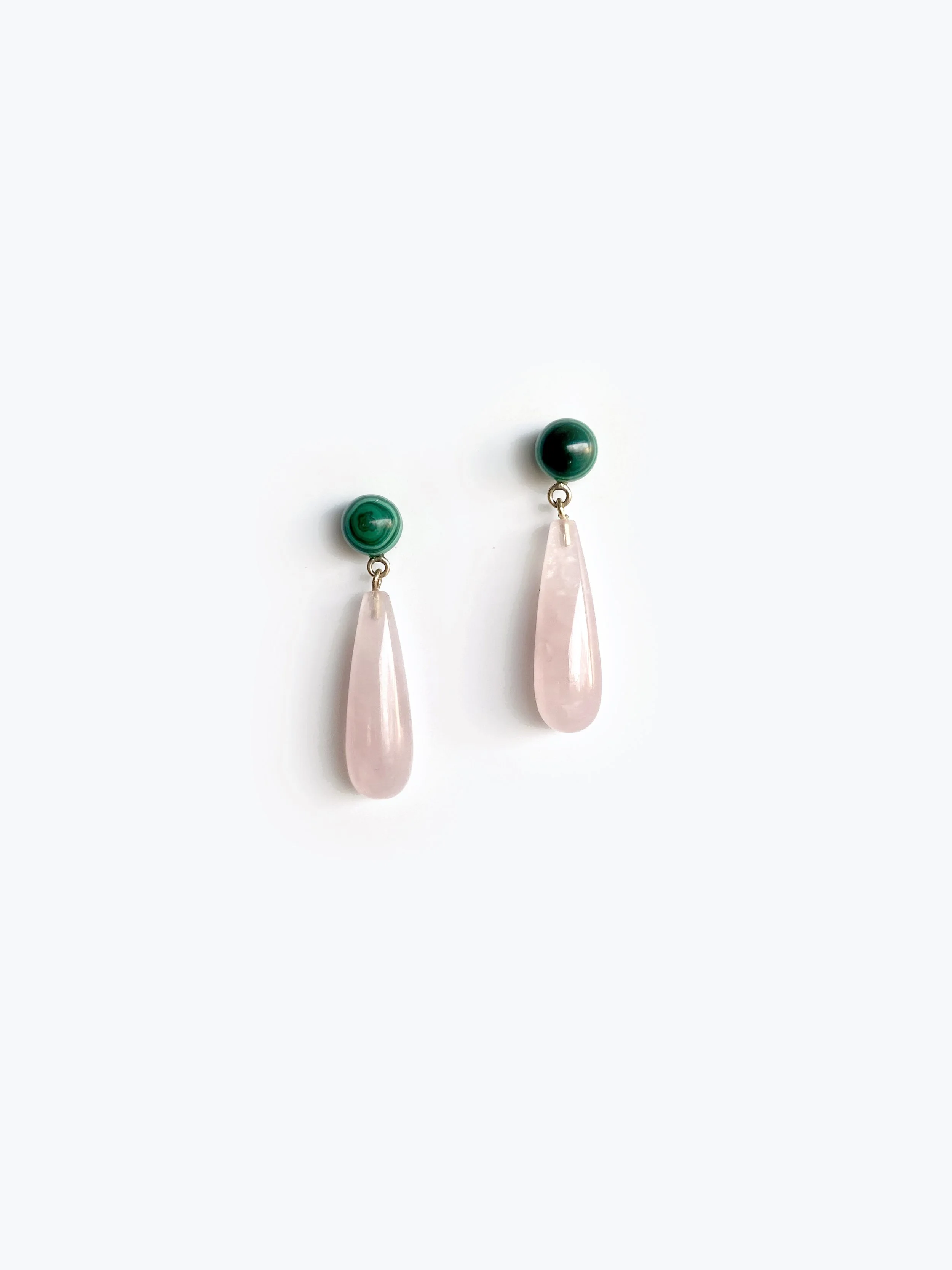 Chrysalis Earrings Rosequartz 9k gold