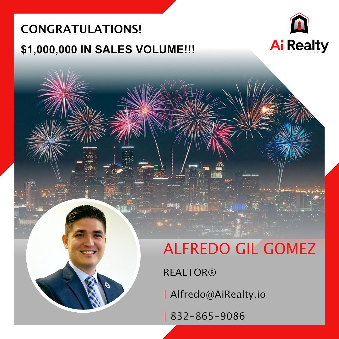 You know what&rsquo;s a better feeling than personal success? Helping others succeed in their Journey!!! Beyond proud of @alfredogilrealty for hitting his first of many Million in Sales! Congratulations Bro! Thank you for trusting Me to be your mento