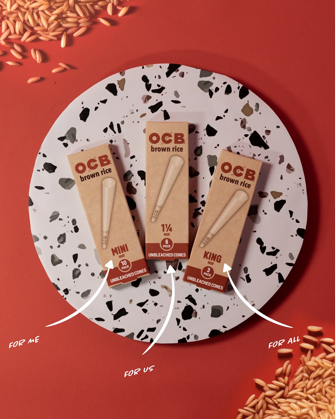 OCB Brownrice cone family with rice.jpg