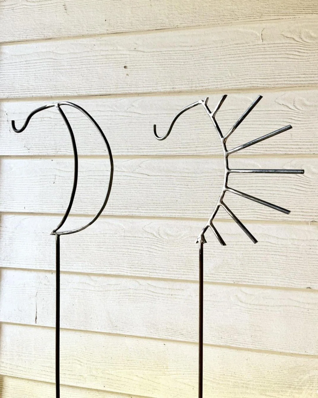 Bird feeder holders in the works 

#thelittleredweldingshop #welding #fabrication #custommade #metalart #womenwhoweld #femalefabricators #sunart #moonart