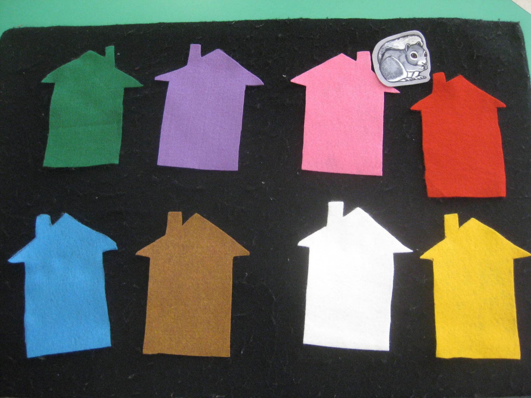 Little Squirrel, Little Squirrel, are you hiding in the [color] house?