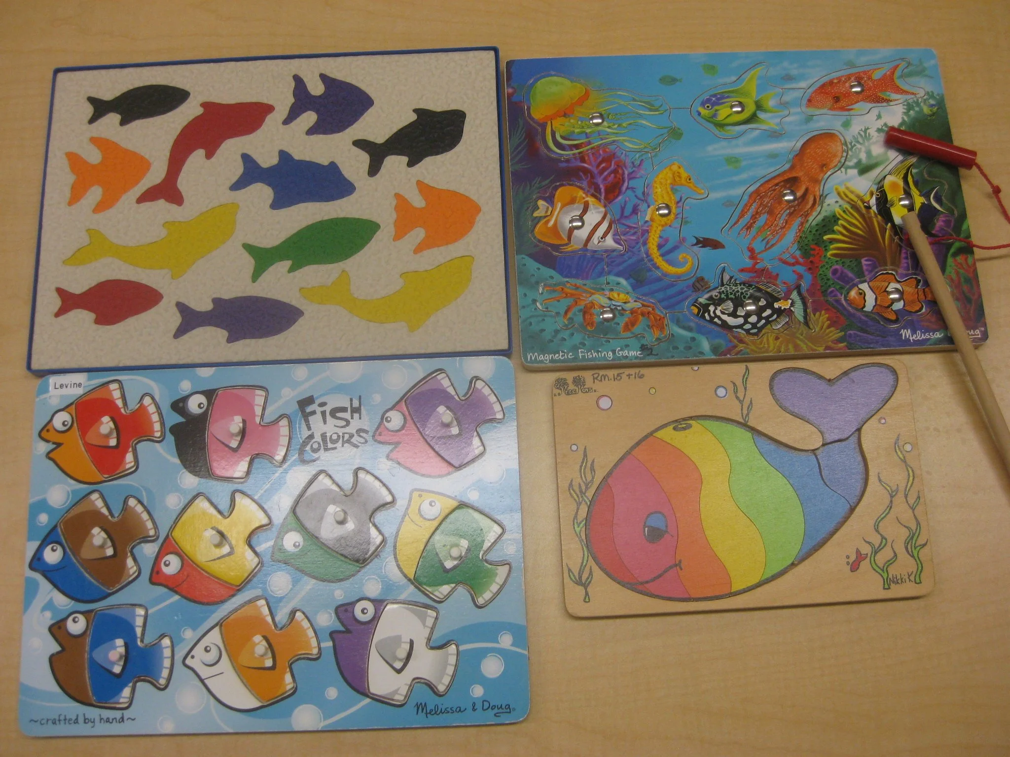 Many fish puzzles.