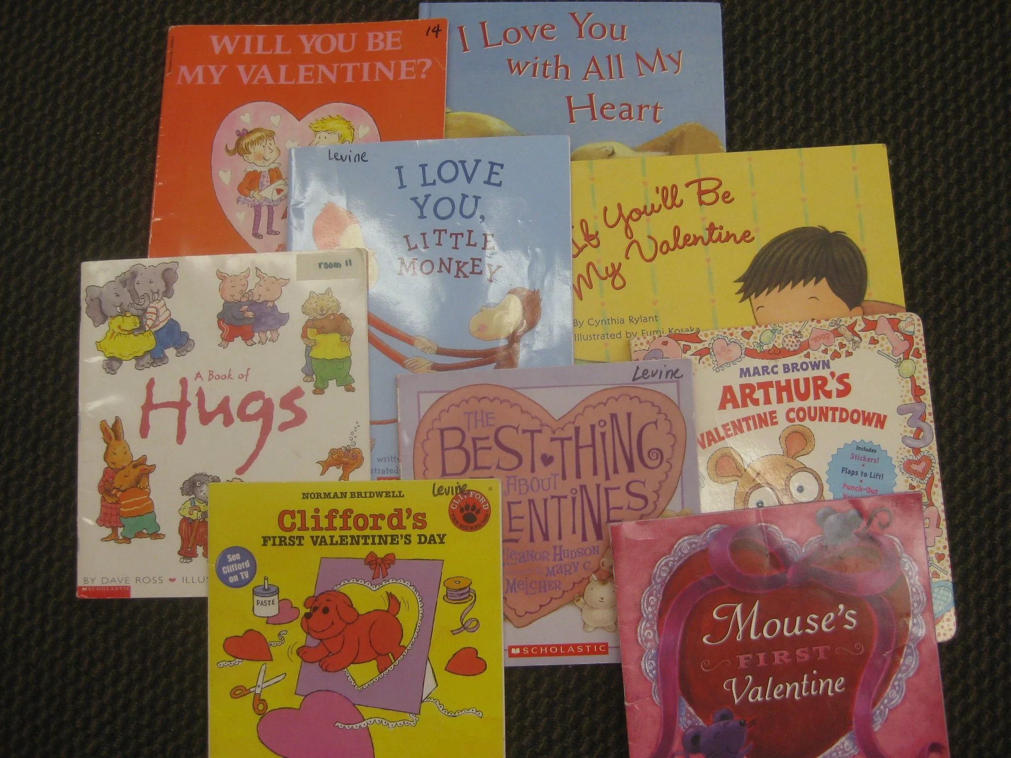Some of our Valentine's books.