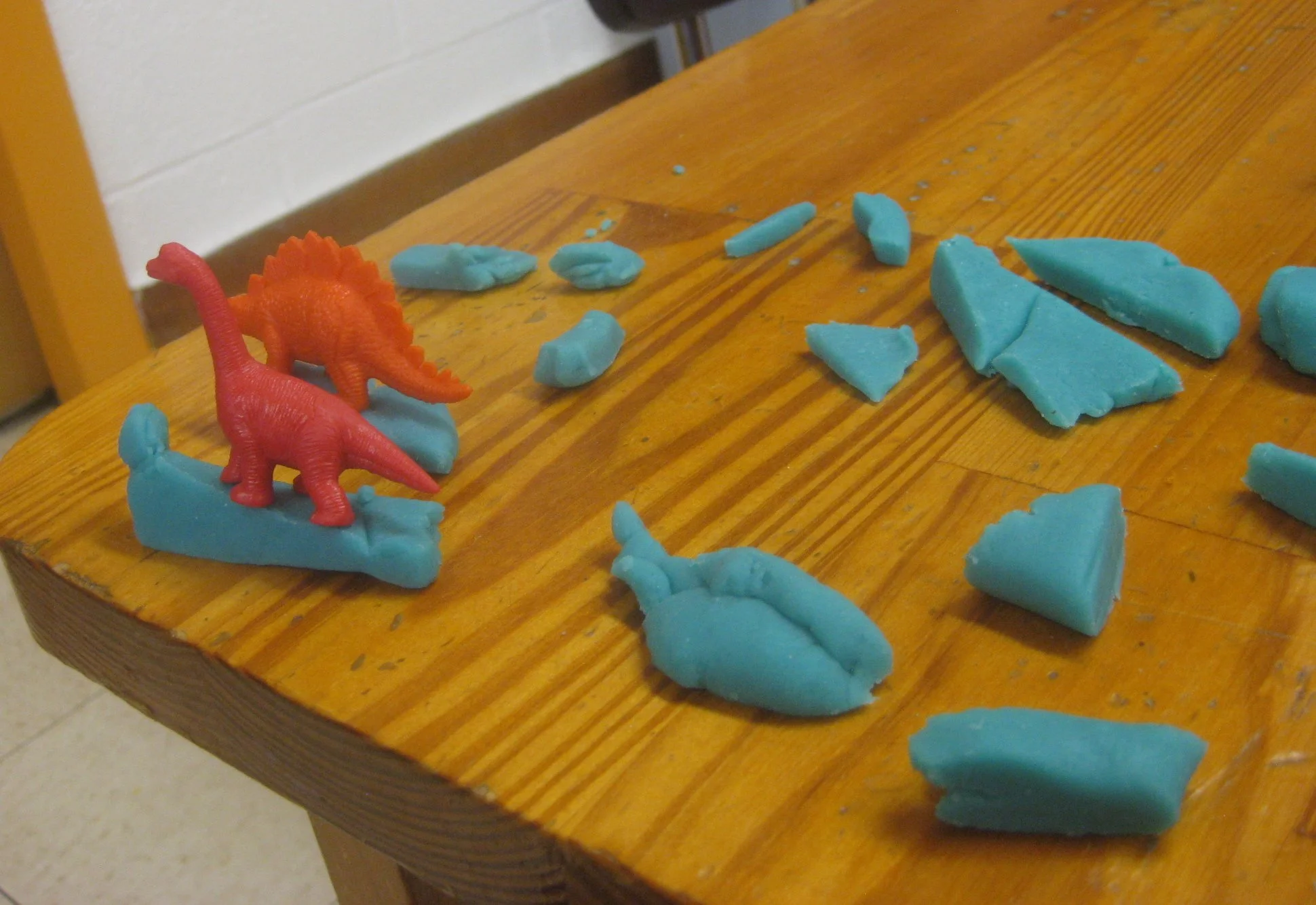 Dinosaurs and play dough.