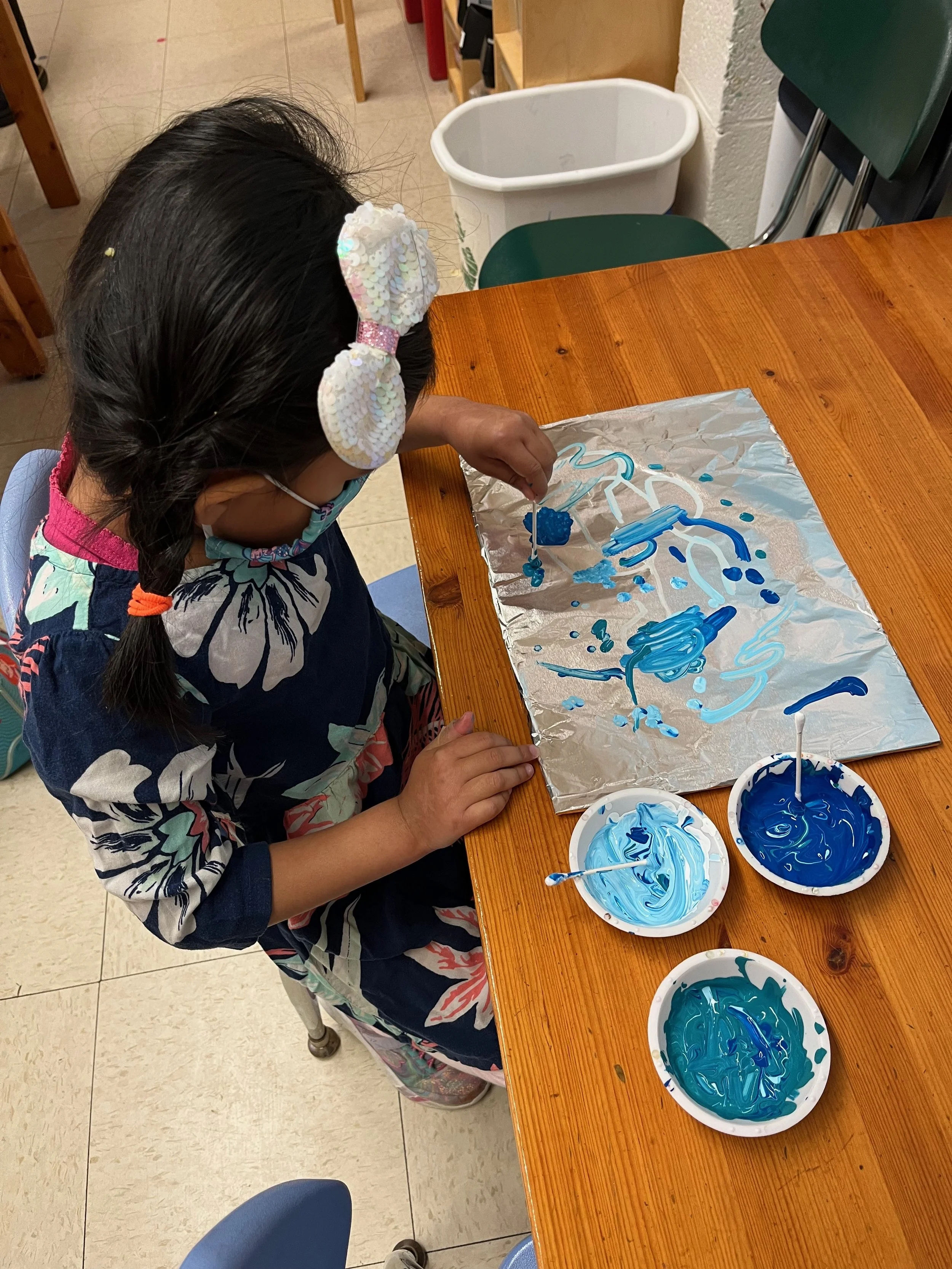 Q-tip painting on foil