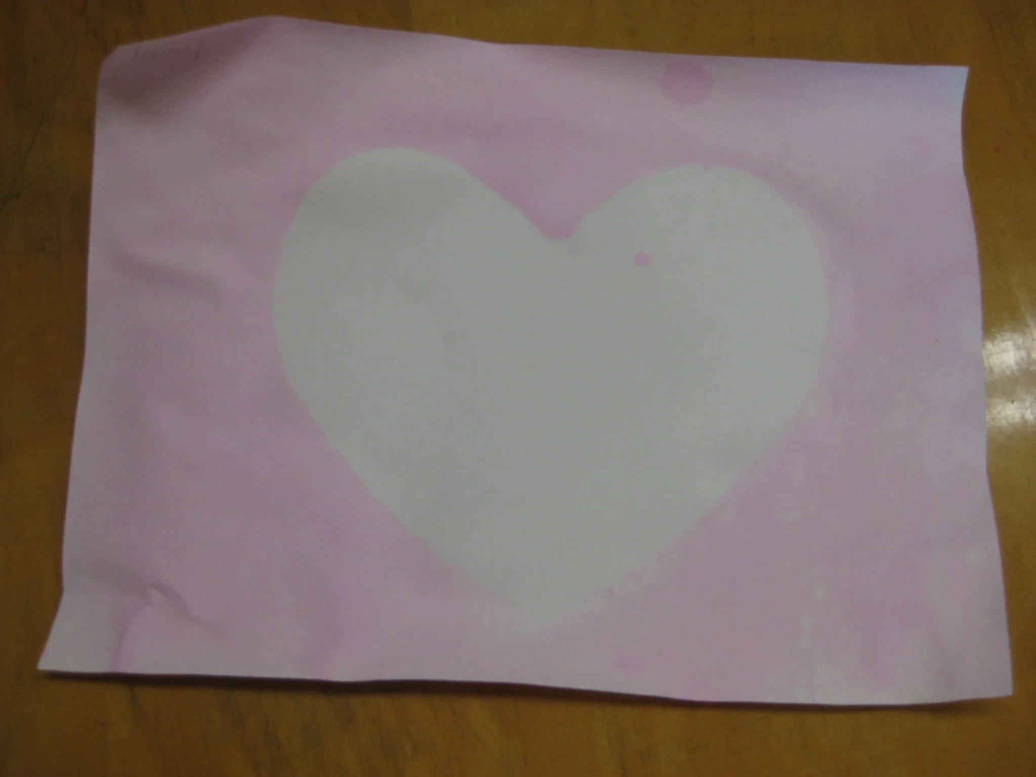 Negative image after being sprayed.