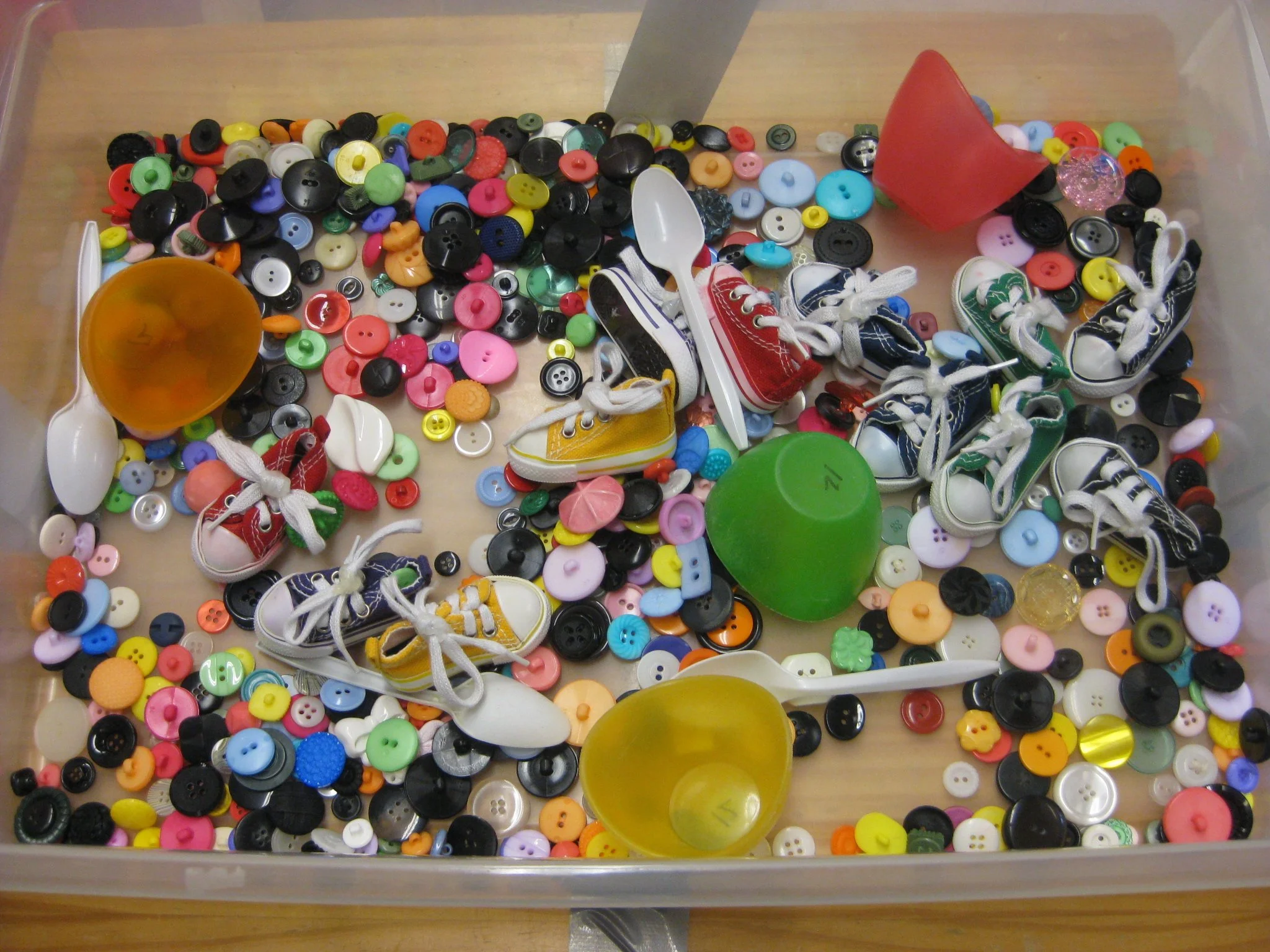 Lots of buttons and shoes