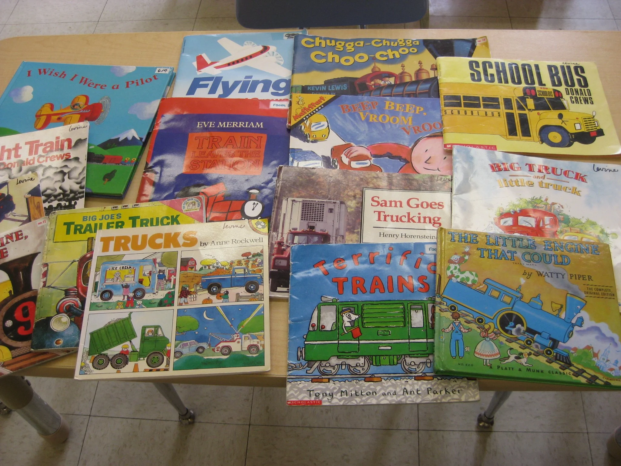 Lots of transportation books.