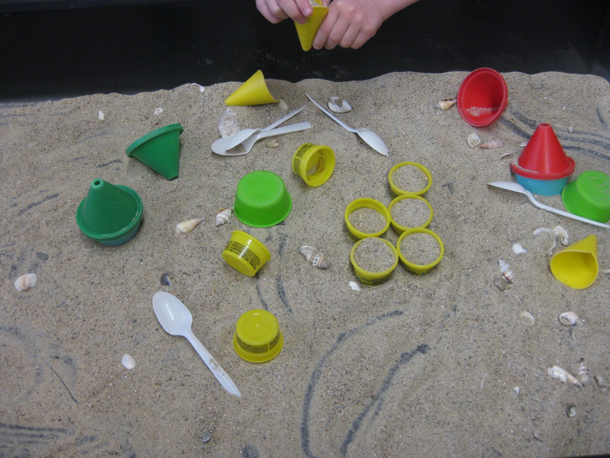Sand in the sensory table