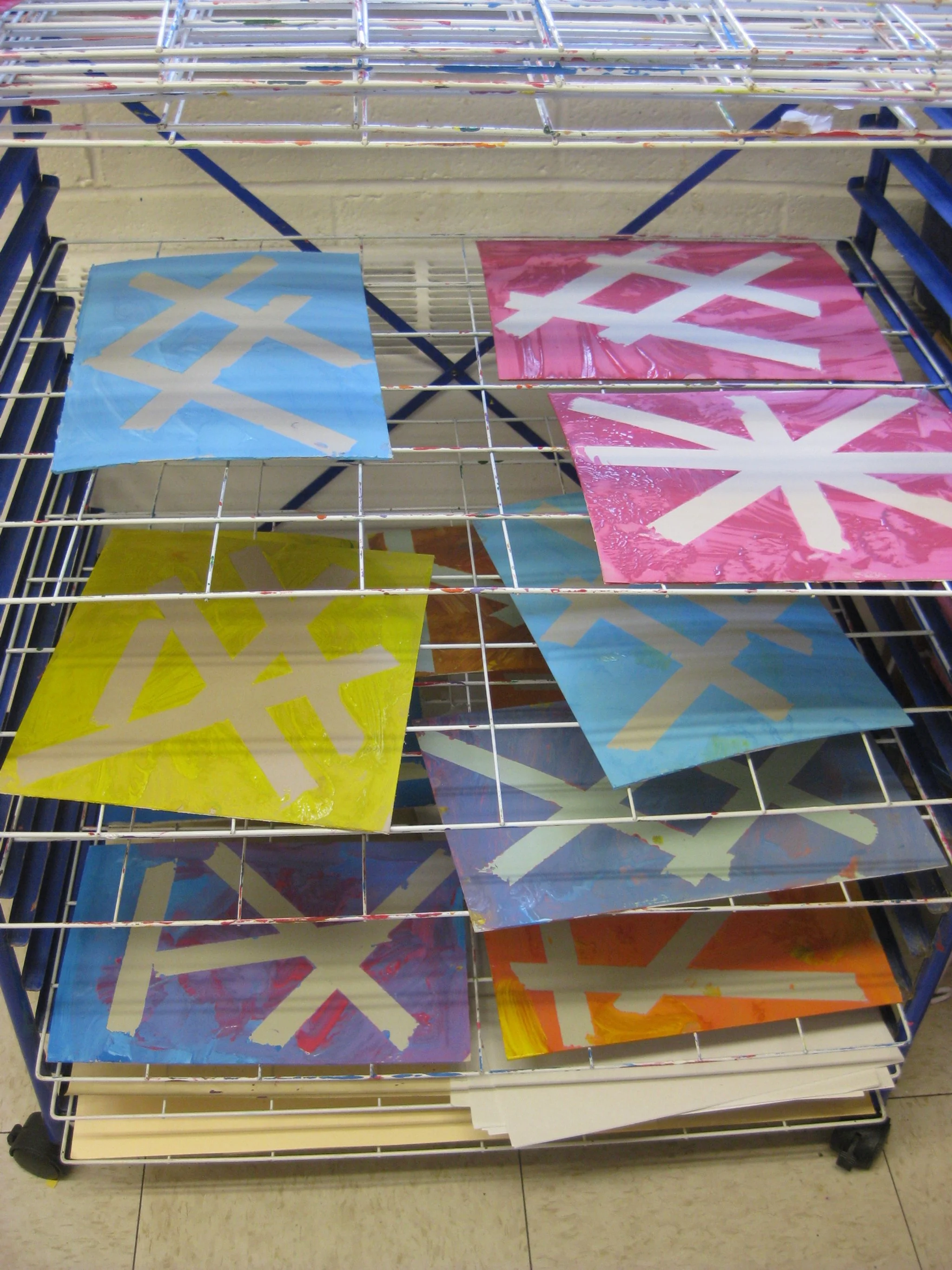 Tape resist art on Friday