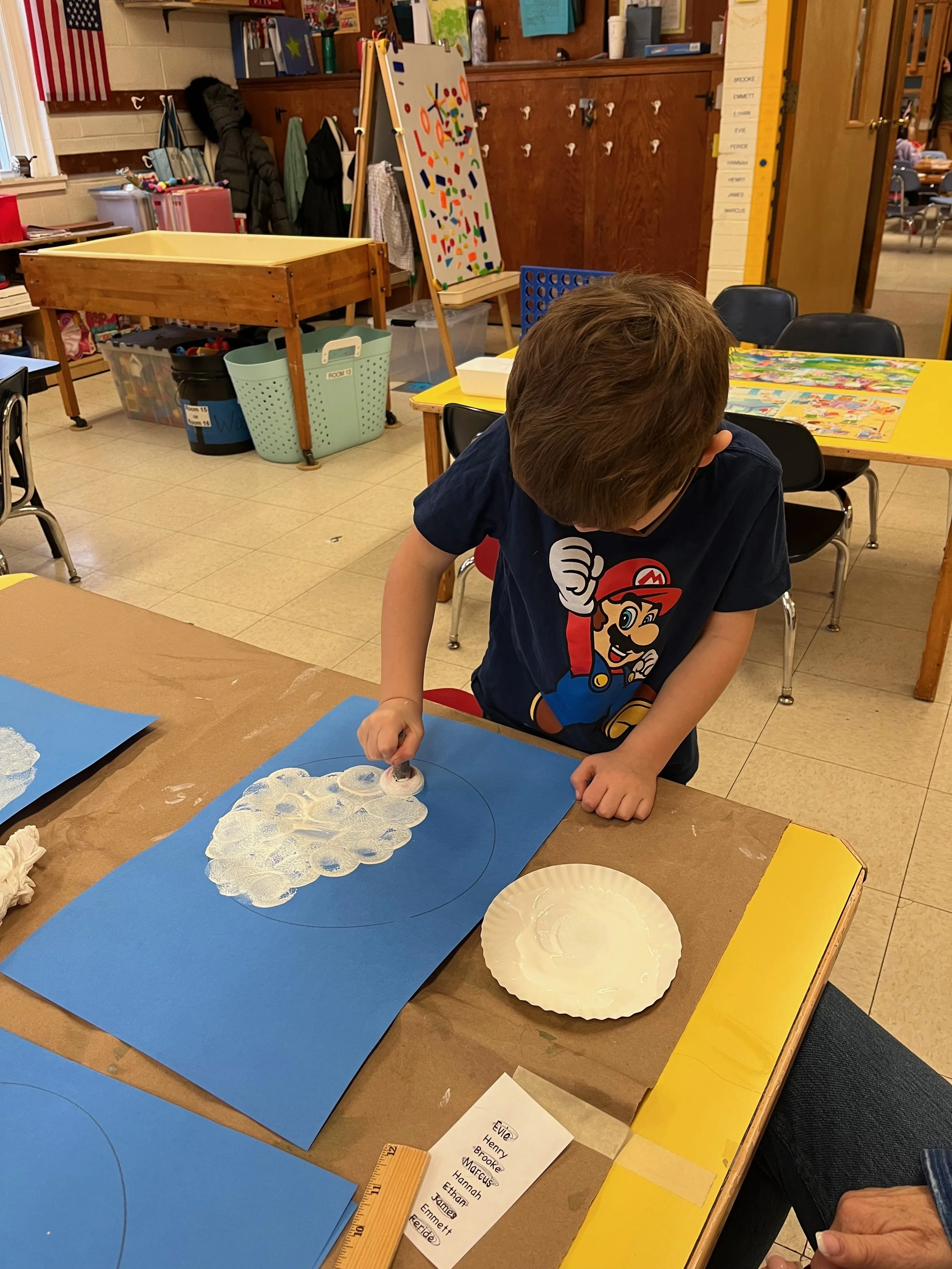 sponge painting polar bears