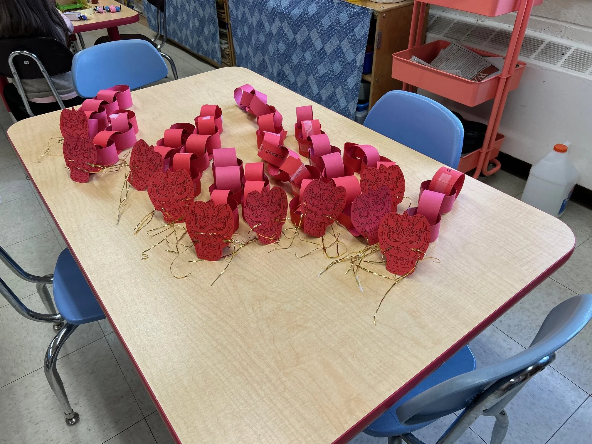 paper chain dragons