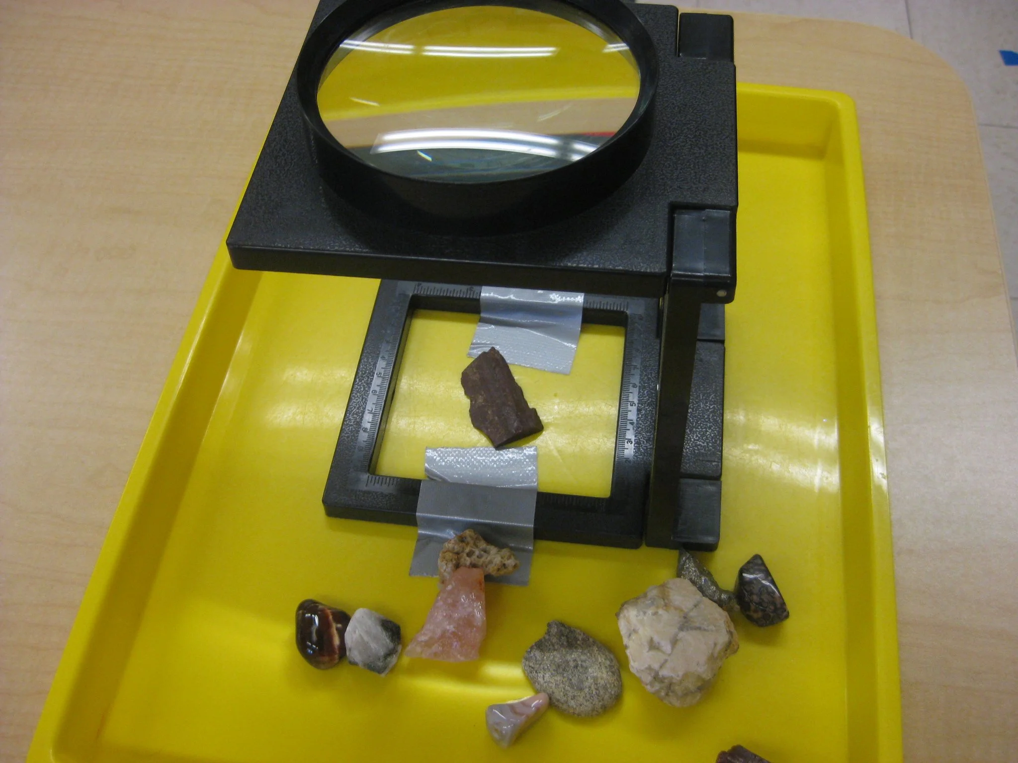 Stones and magnifier