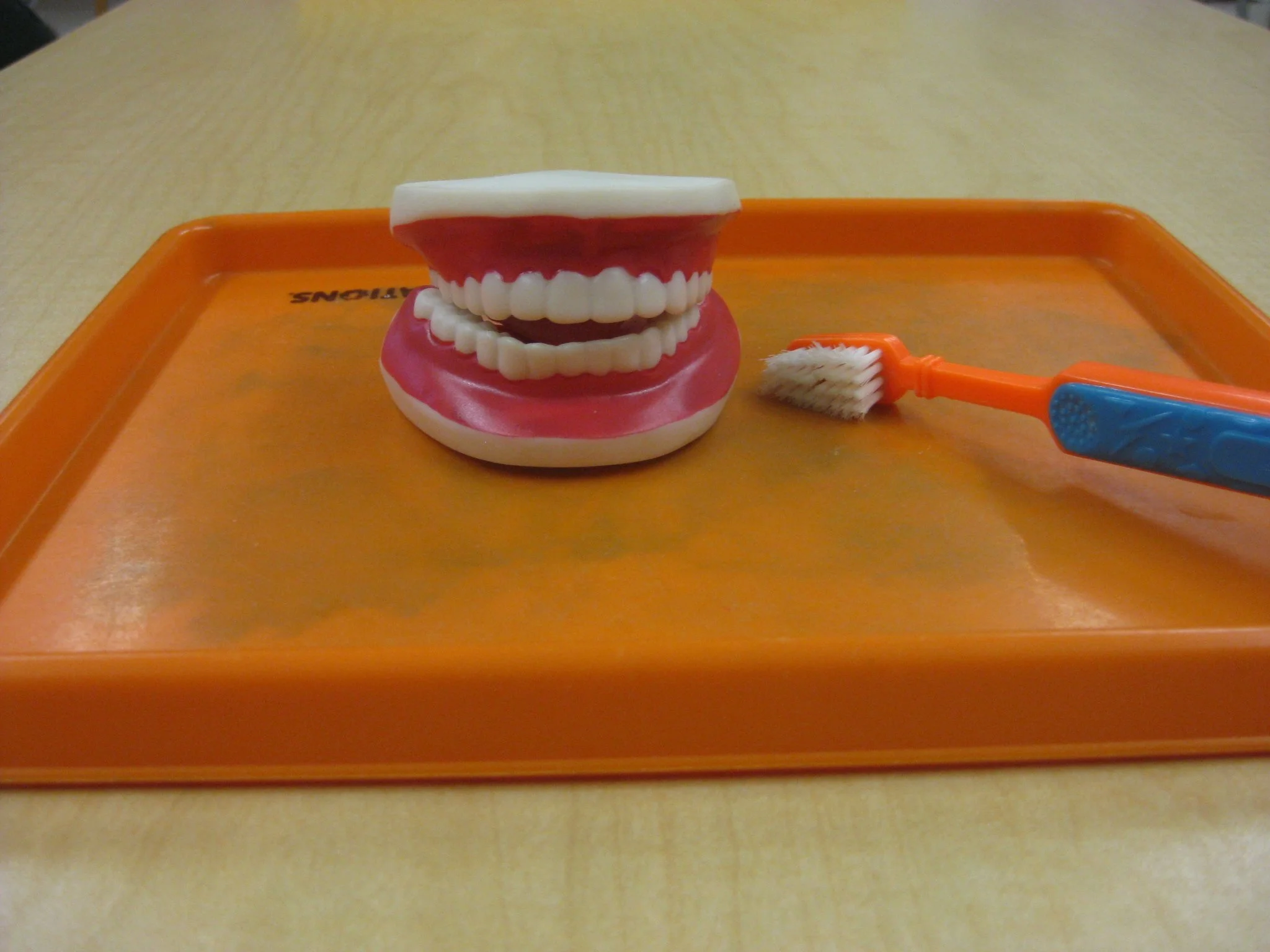 Mouth and toothbrush