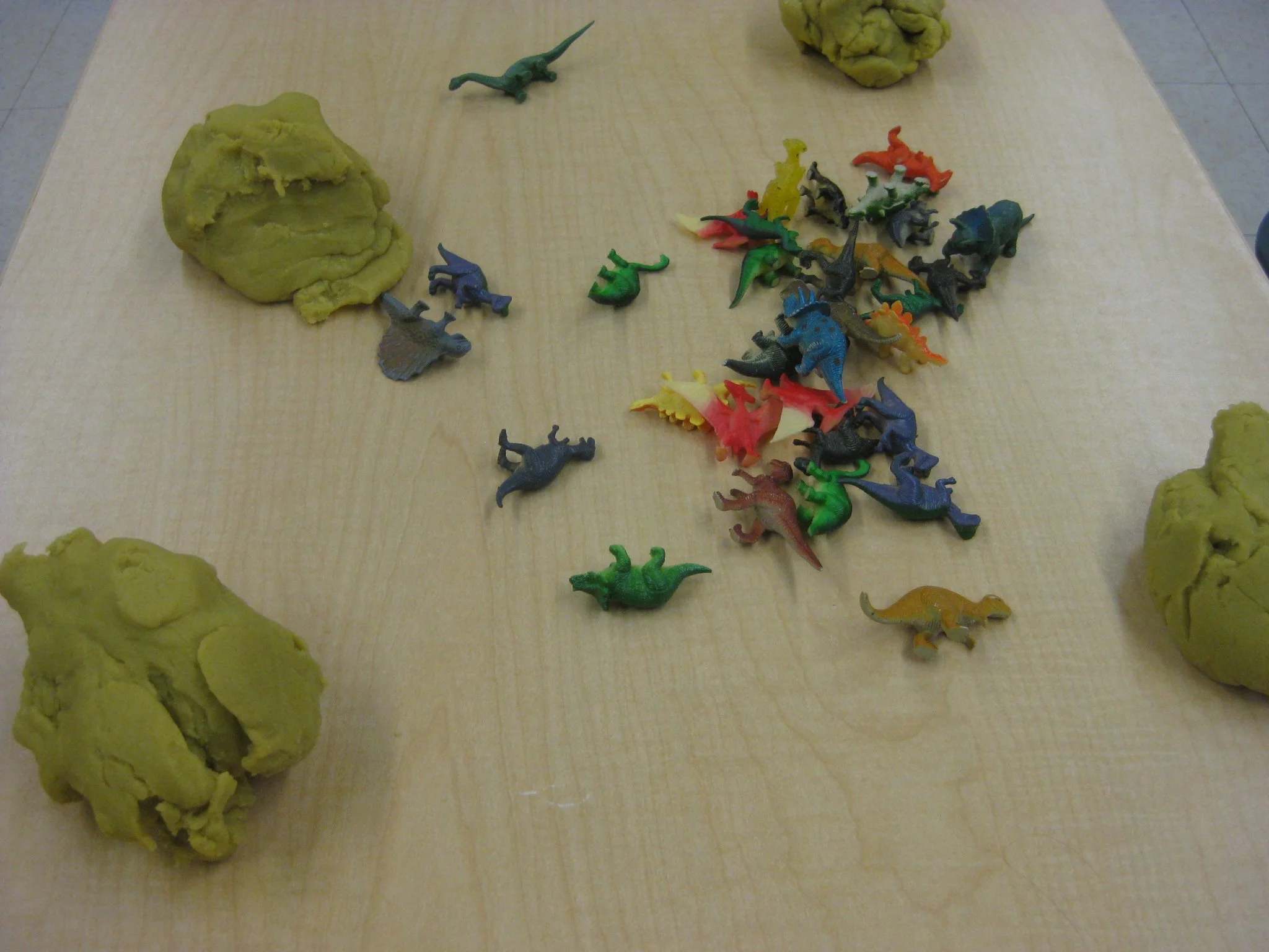 Dinos and play dough