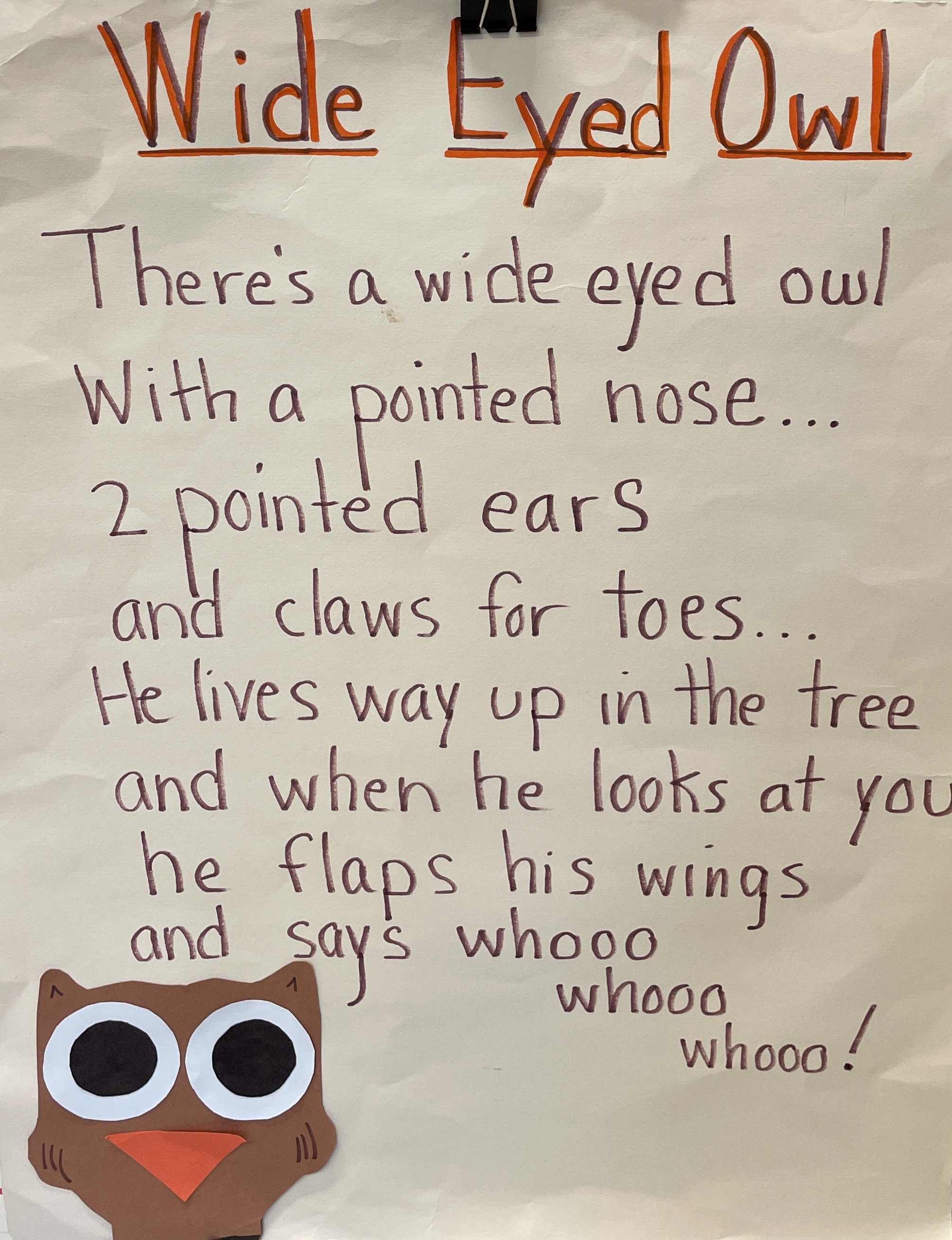 Owl Poem And Fingerplay