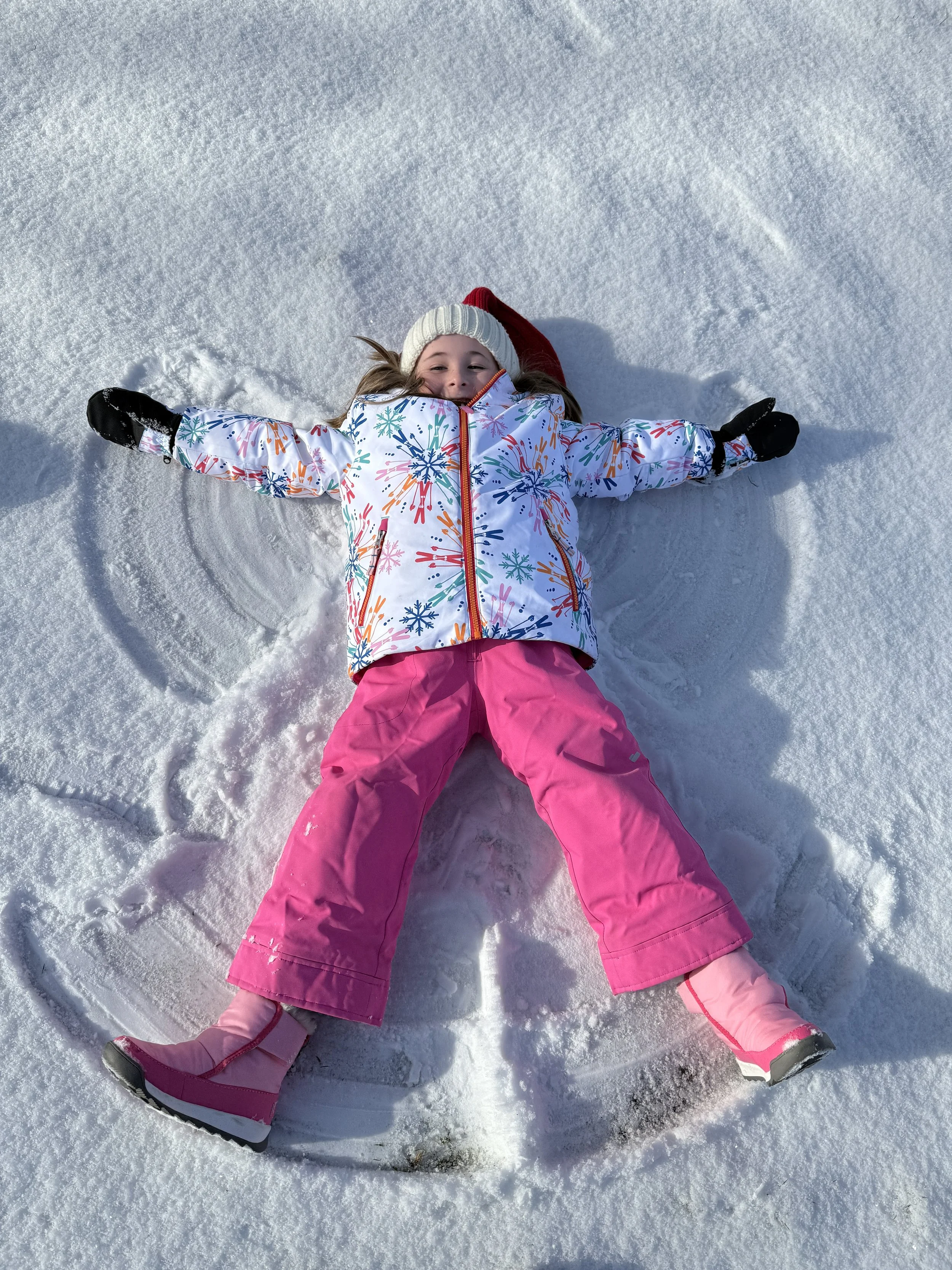 Making snow angels