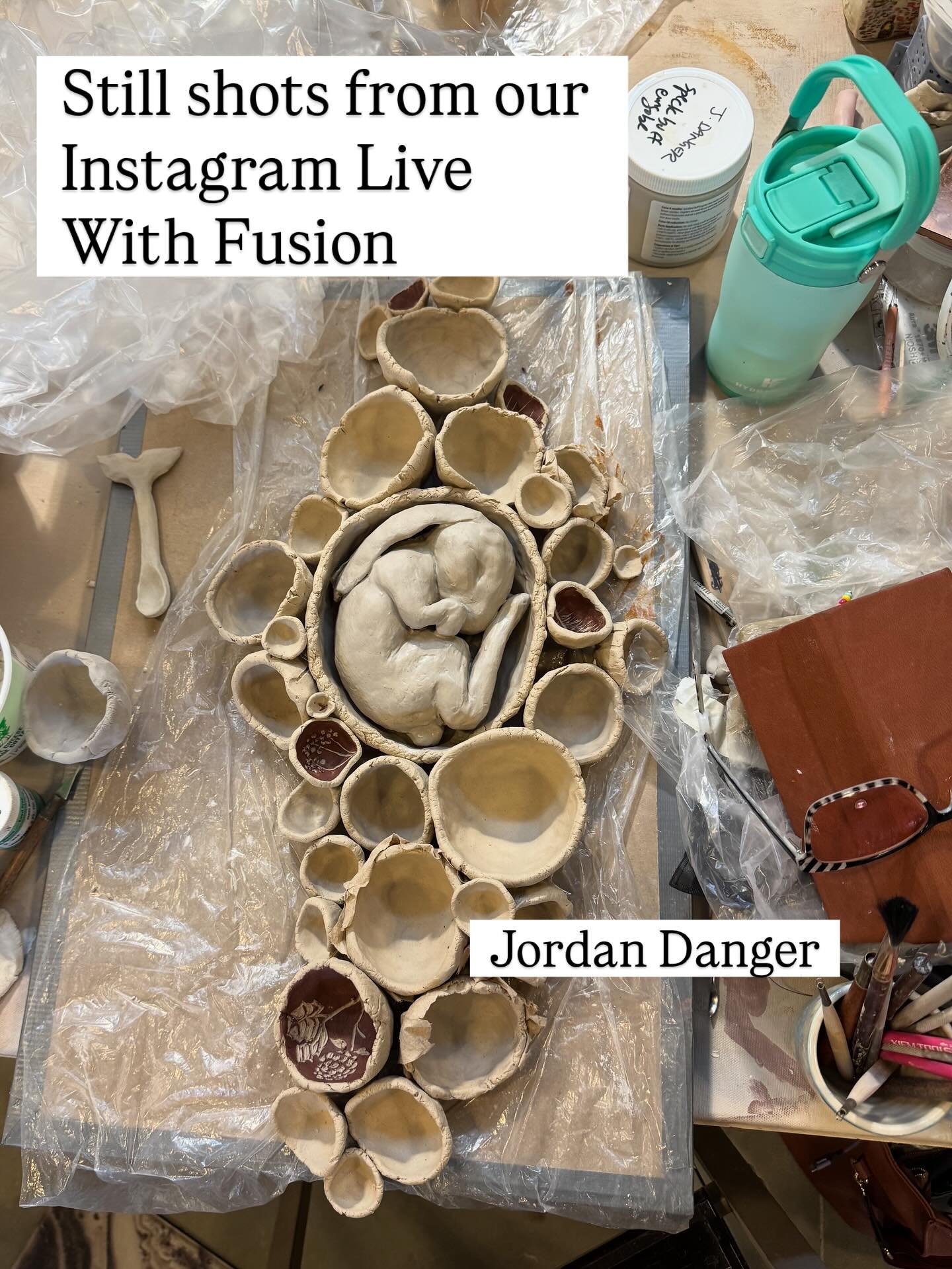 Thank you to @fusionclayglass for inviting me into their insta live today where I gave a tour of @fleminghsad and talked about my art! I promised to share photos of some of my talented classmates&rsquo; work so here are some shots from @ishtar.w @mad