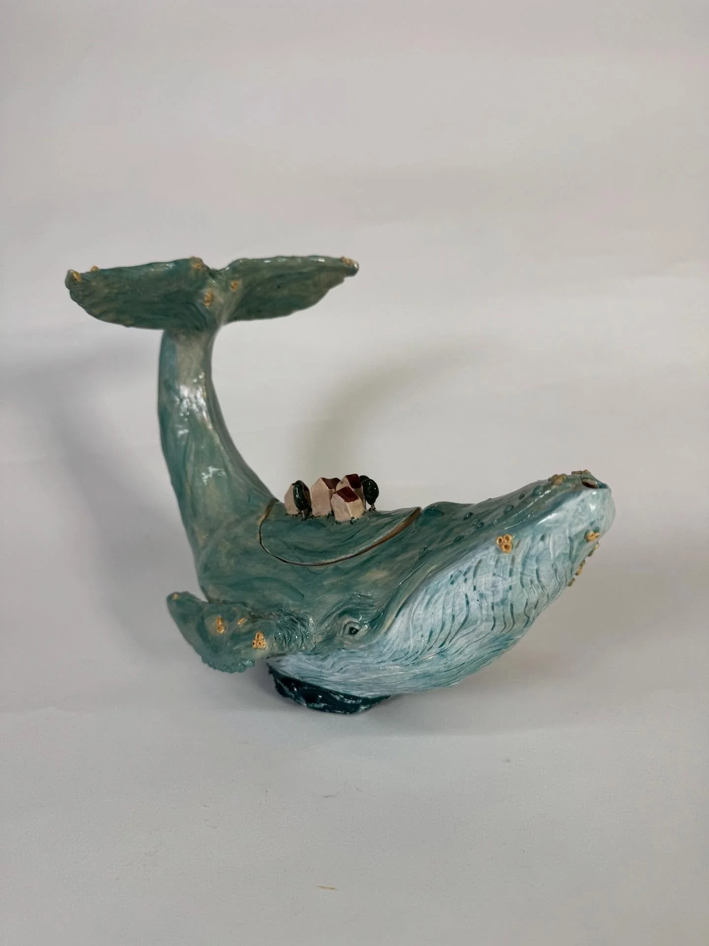 He&rsquo;s alive! Fresh from the kiln and ready for a tea party. This is my second whale teapot! He pours from the mouth and he&rsquo;s glorious. #canadianart #ceramics #whale #teatime #teapot