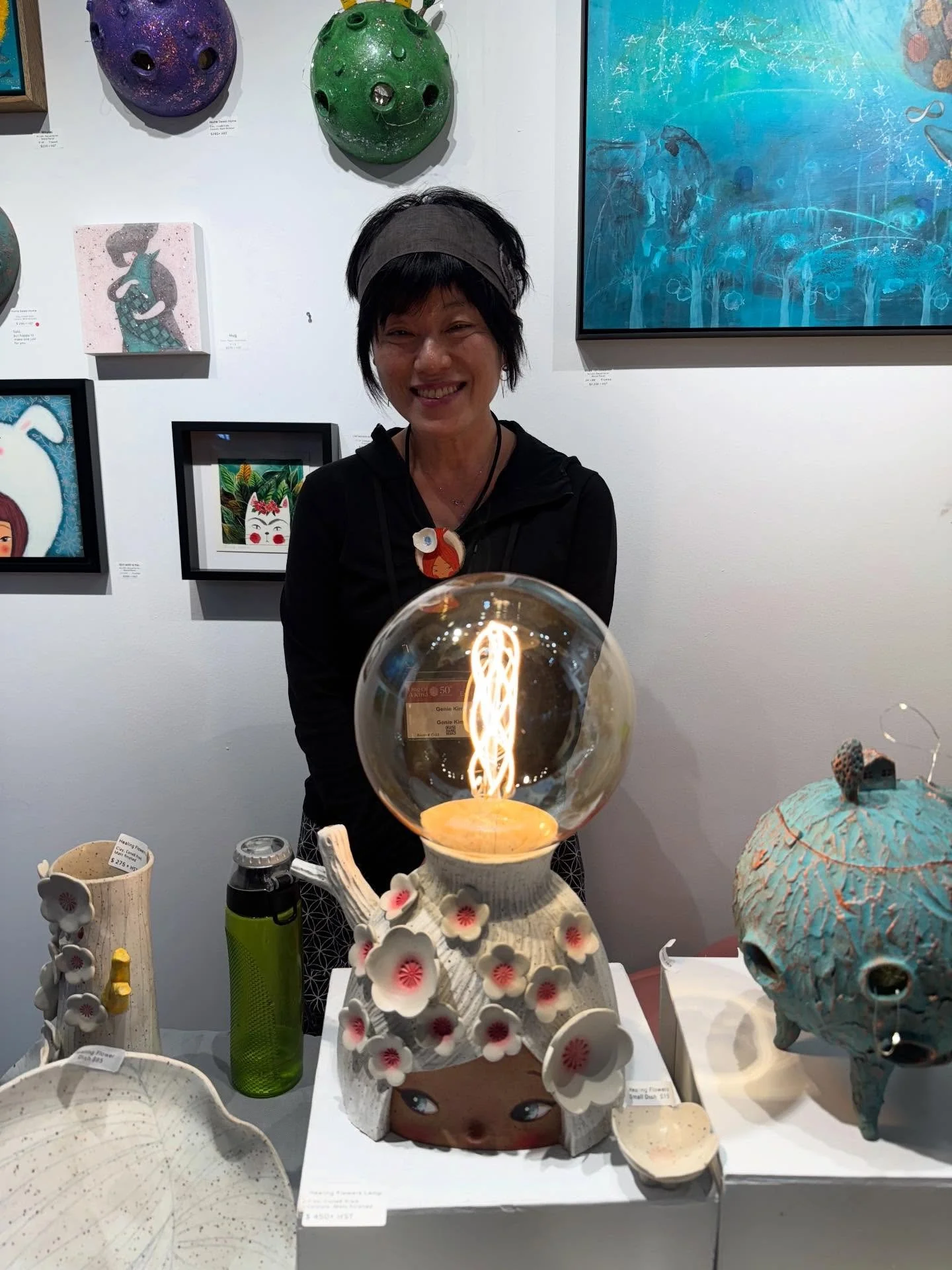 SOLD! Just bought this perfect lamp from artist @geniekim_artist One of my major artist crushes! It&rsquo;s so amazing when two artists love each other&rsquo;s work and can support each other! Genie is in row C at the OOAK show! #ooak @ooak_toronto