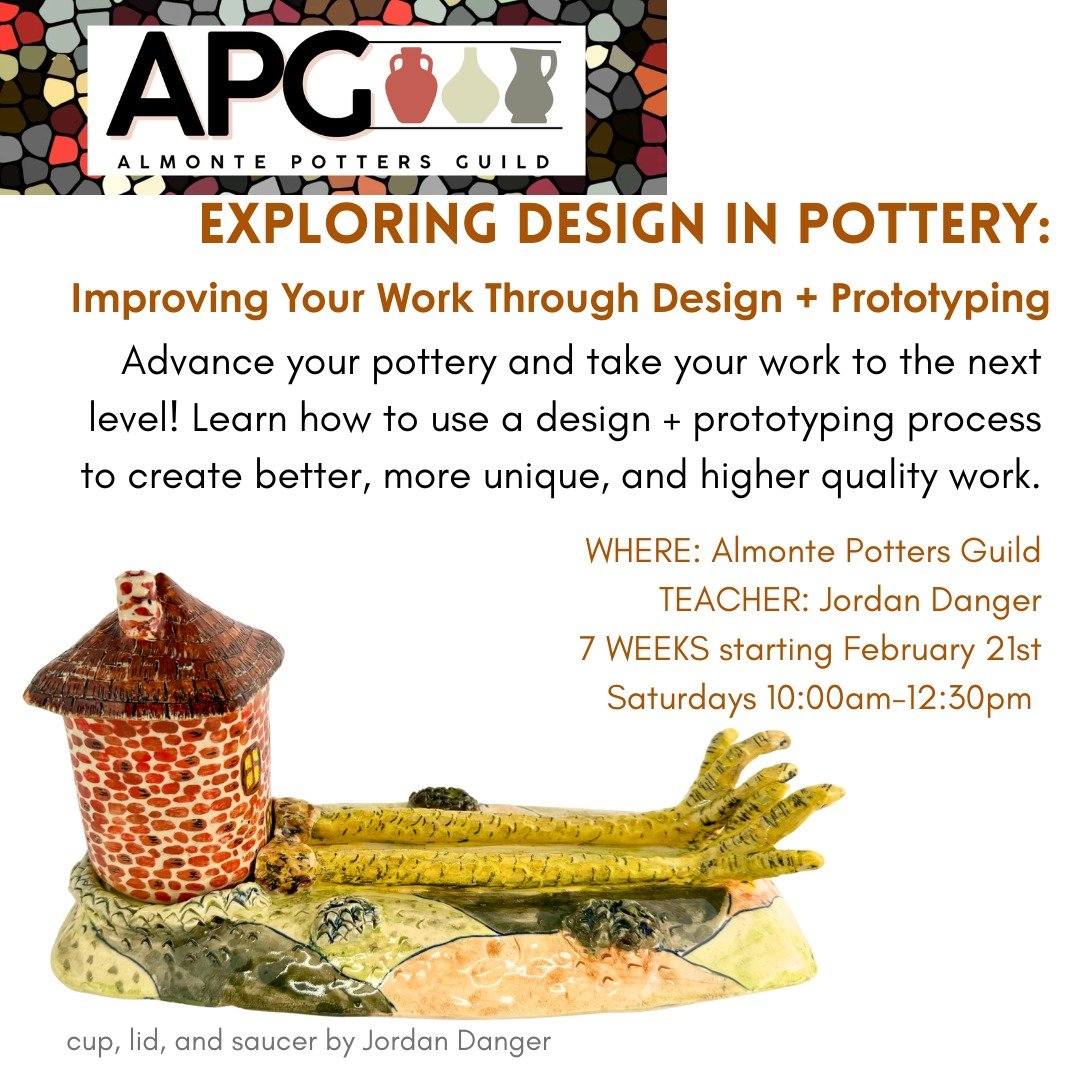For seasoned potters who are looking to take their work to the next level, or shake themselves off of a plateau: this course is going to change everything. Join me for 7 weeks in Almonte to learn how to use a design planning process and drafts/protot