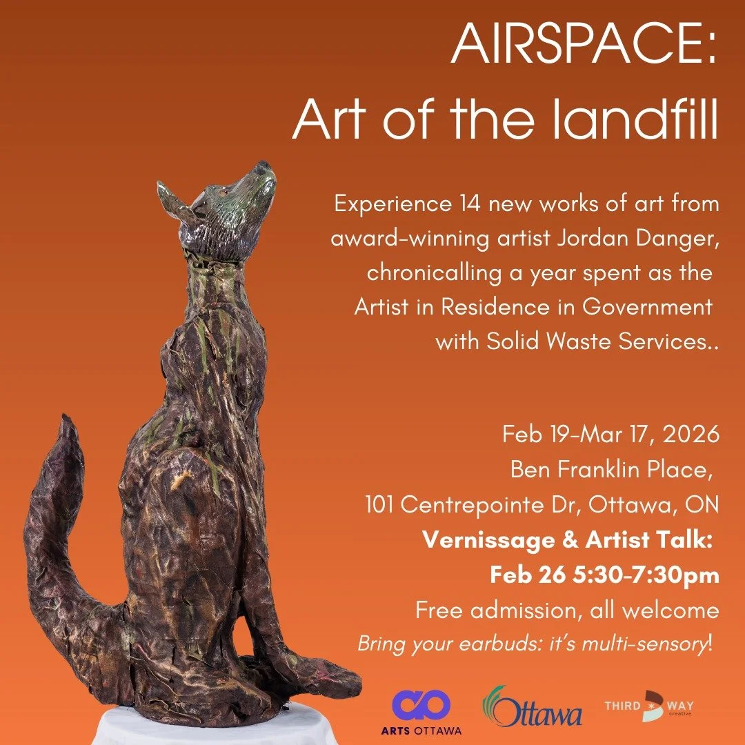I spent a year as the Artist in Residence with the City of Ottawa's waste dept, and this exhibition is the culmination of my time spent there. It opens Feb 19 but I invite ALL of you to join us for the launch party (vernissage) on Feb 26 at 5:30. A g