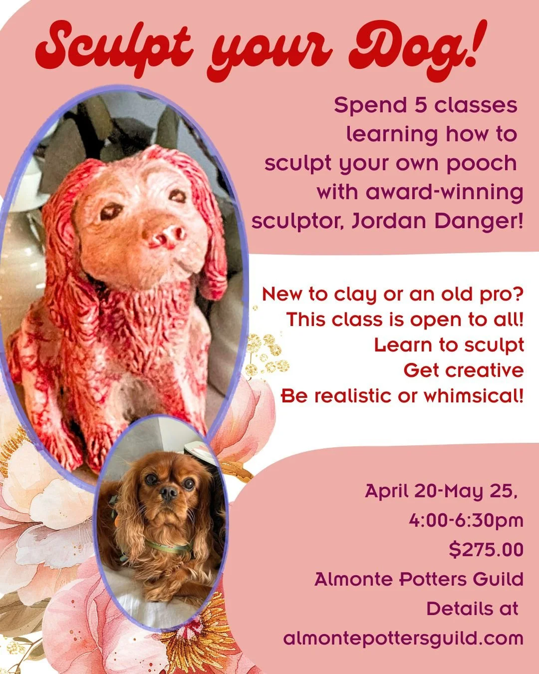 DOG MOMS AND DADS: This is our moment. Join me at the @almontepottersguild and take this 5-week class! 

If you're a newbie: you'll learn how to make a sculpture of your pooch!

If you're a veteran potter: we'll focus on perfecting details and likene