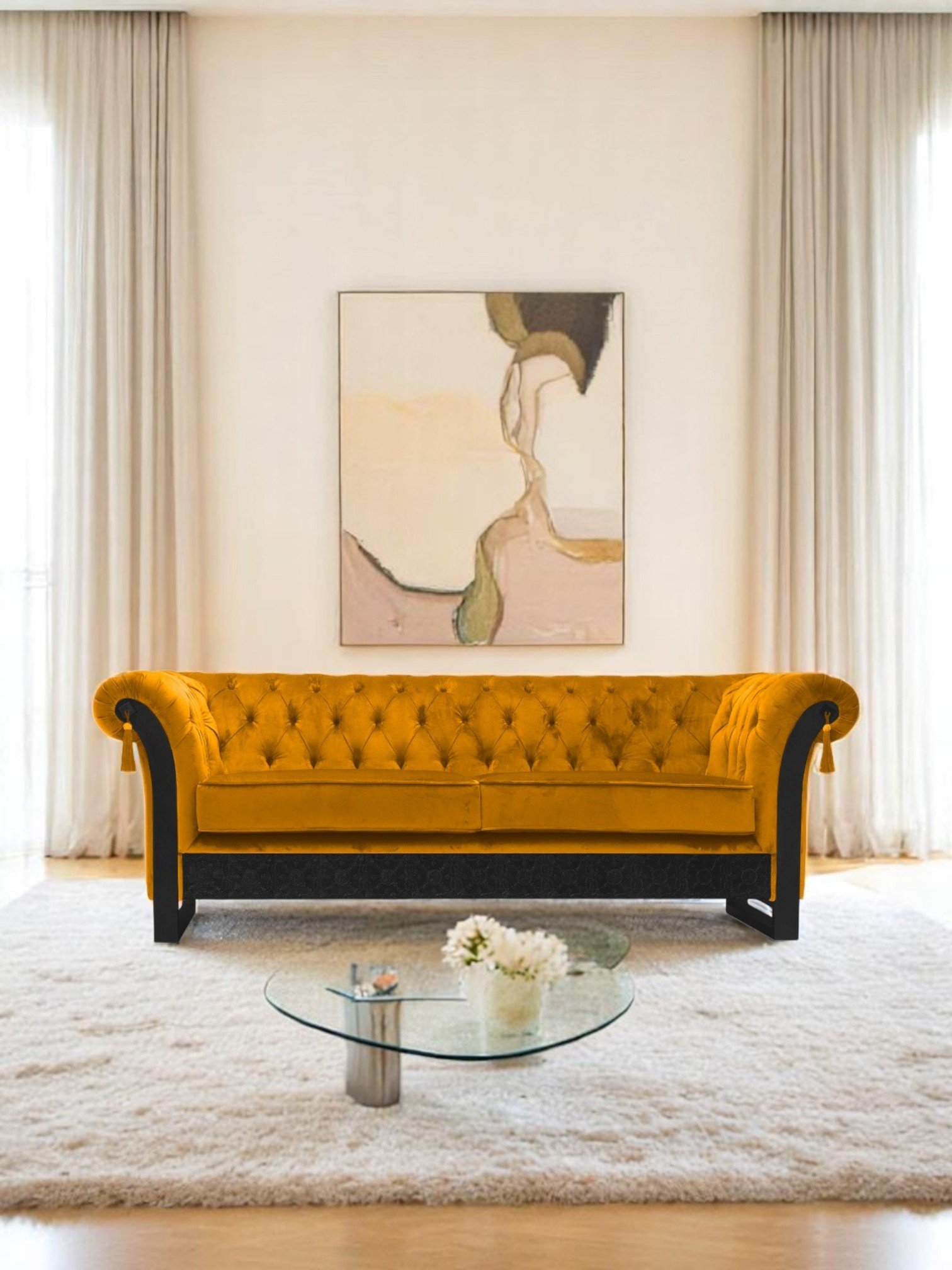 Where heritage meets sophistication. The Duquesa Sofa reimagines the timeless elegance of the Chesterfield, infusing it with the bold spirit of Portuguese tile craftsmanship. A union of artistry and history, meticulously handcrafted to transform any 