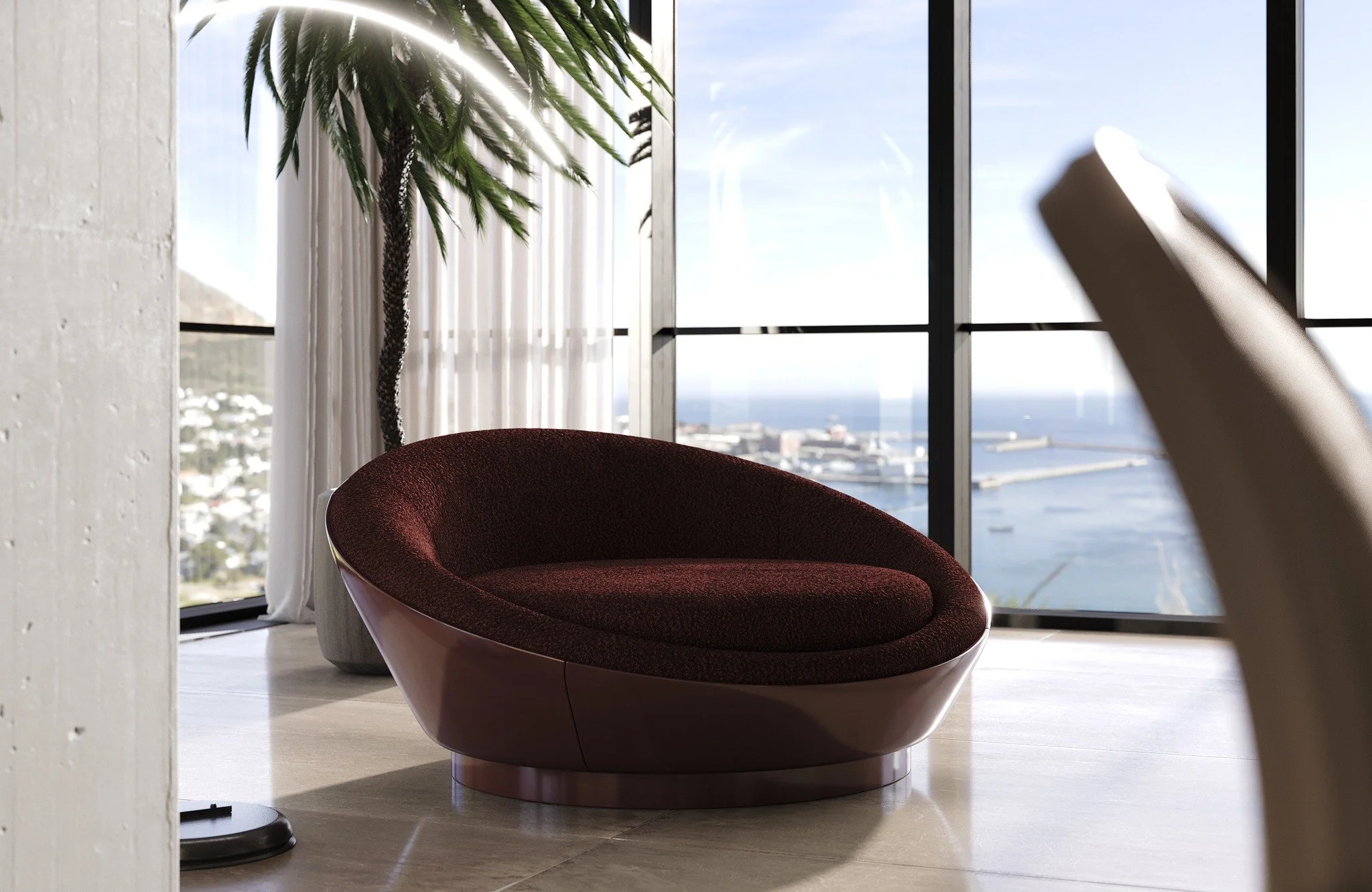 There are shapes that live in our memory, forms that speak a universal language of calm and comfort. The Moon Armchair was born from one of those shapes &mdash; the moon. Serene, embracing, eternal. A celestial body that watches over us, pulling tide