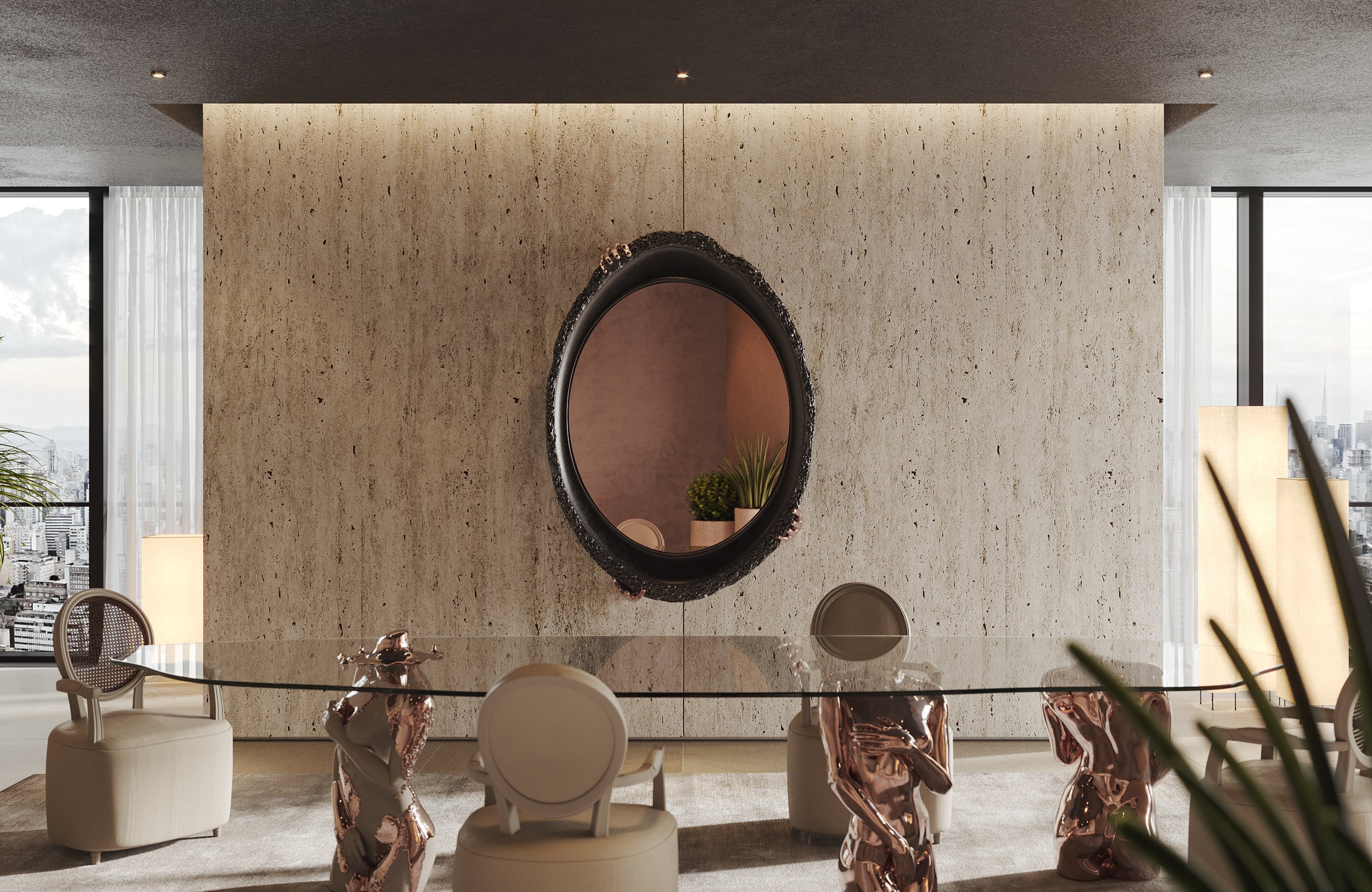 POMPEII wall mirror by NAUU Design