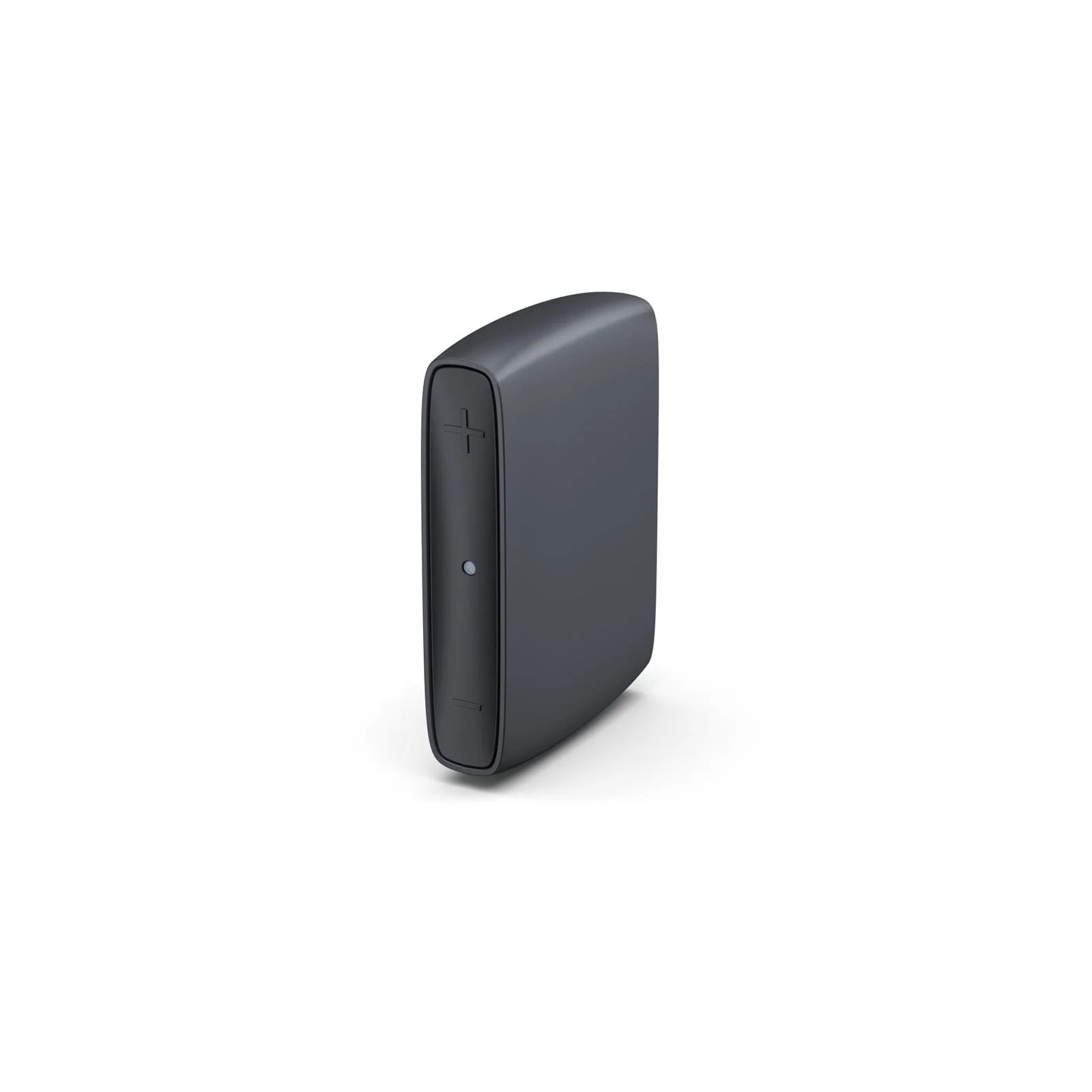 Compact TV streamer that sends clear audio from the television straight to compatible hearing aids.