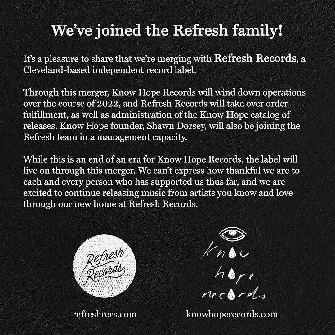 It&rsquo;s a bittersweet day, but we&rsquo;re very excited to be joining our friends at @refreshrecs. I am beyond grateful for every artist that I was lucky to work with at KHR, all of the passionate and dedicated people that have worked at the label