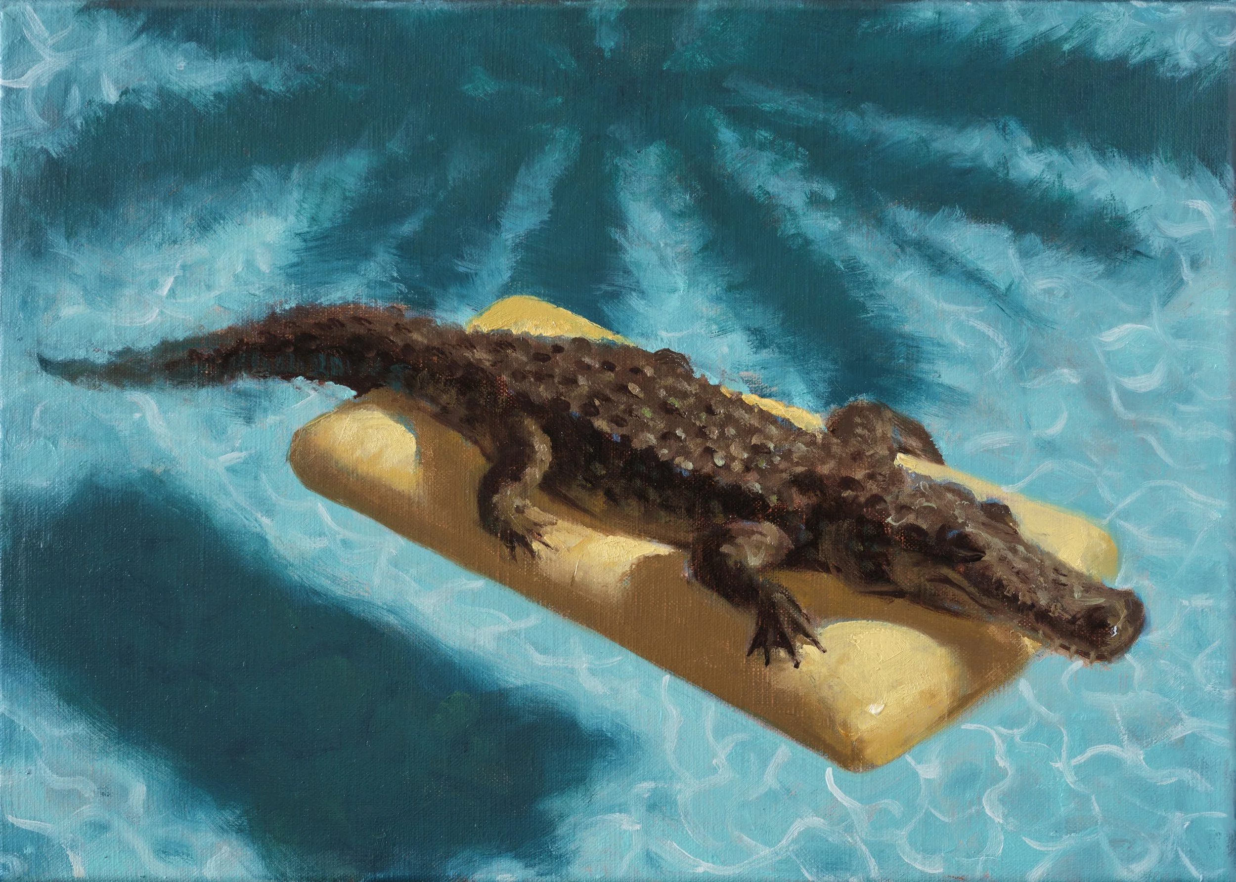 Pool Party, 46 x 33 cm, Oil on Linen, 2026